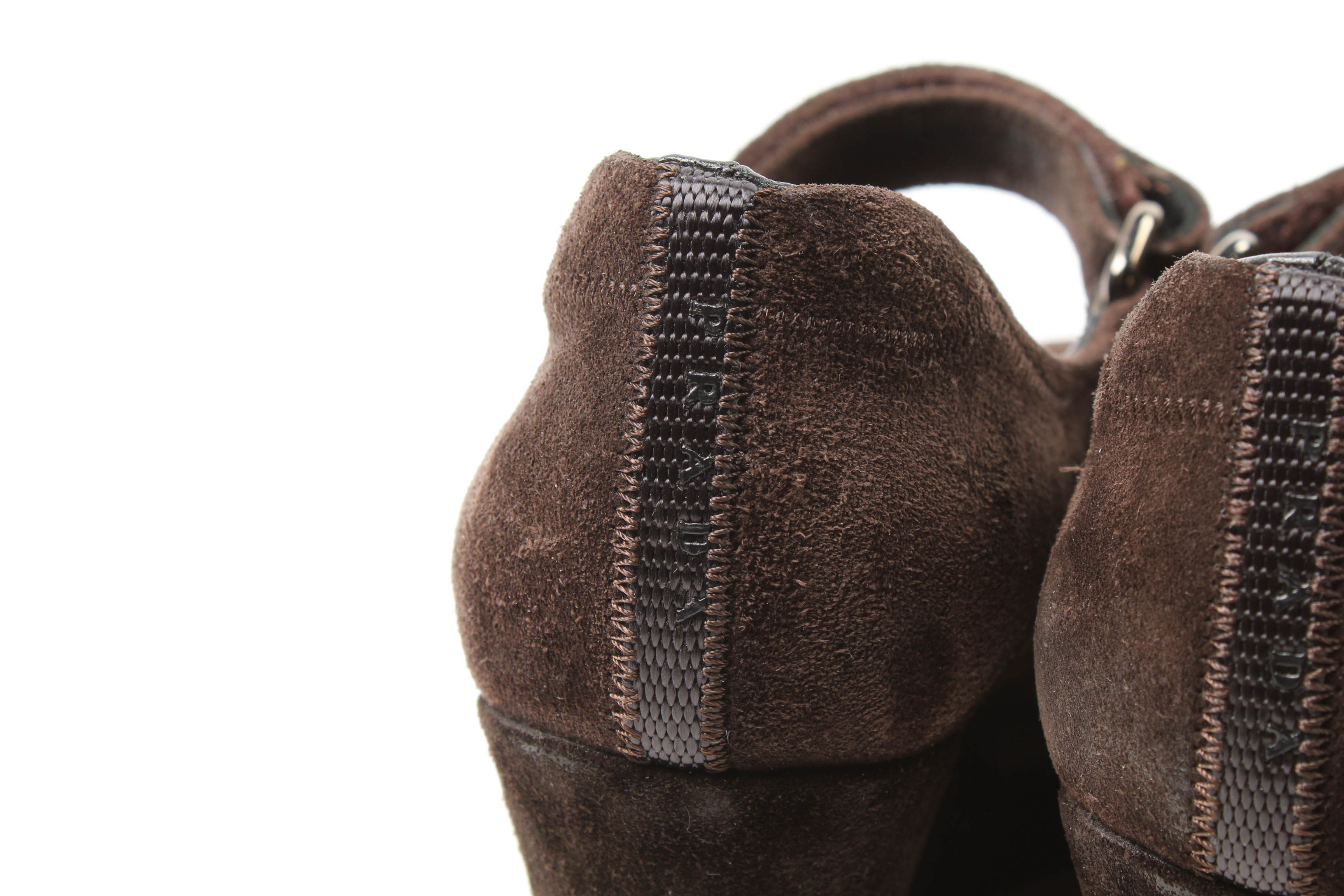 Prada Brown Suede Wedge Heels