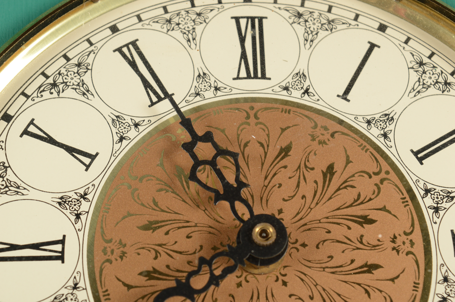 Quartz Clock in Painted Wood Cabinet