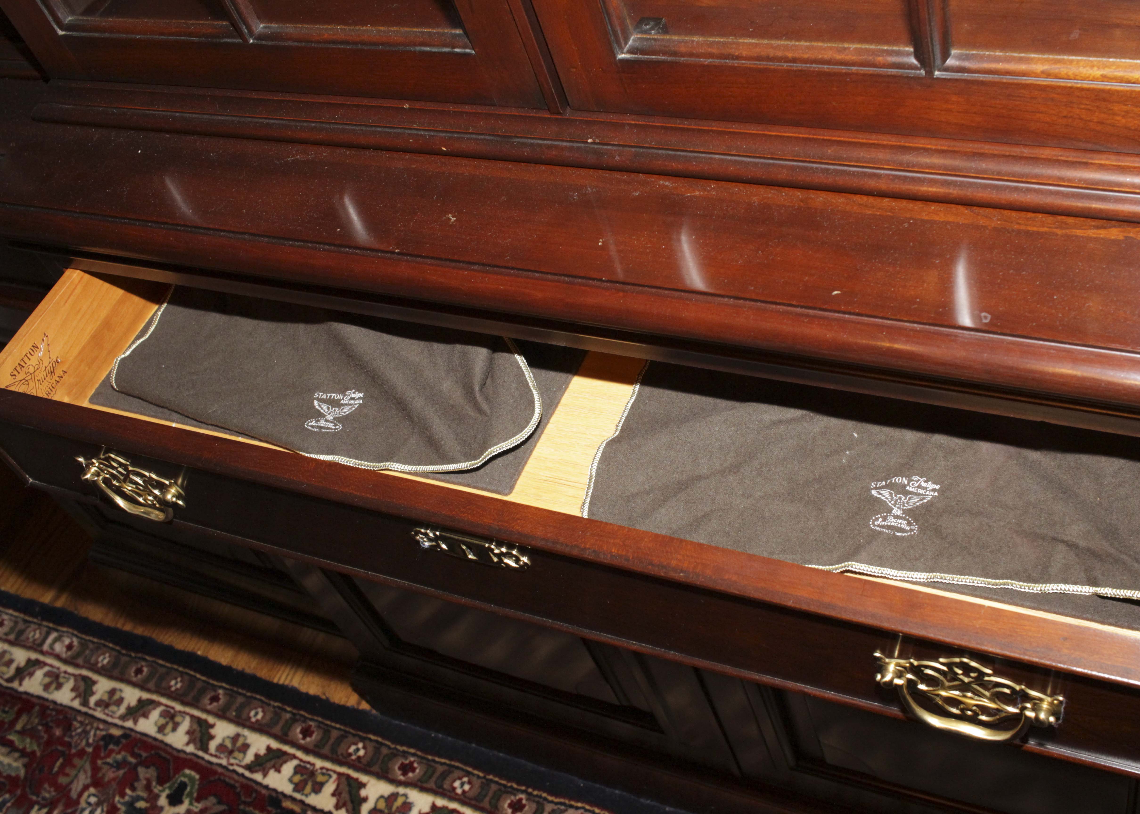 Statton Chippendale Style Breakfront China Cabinet