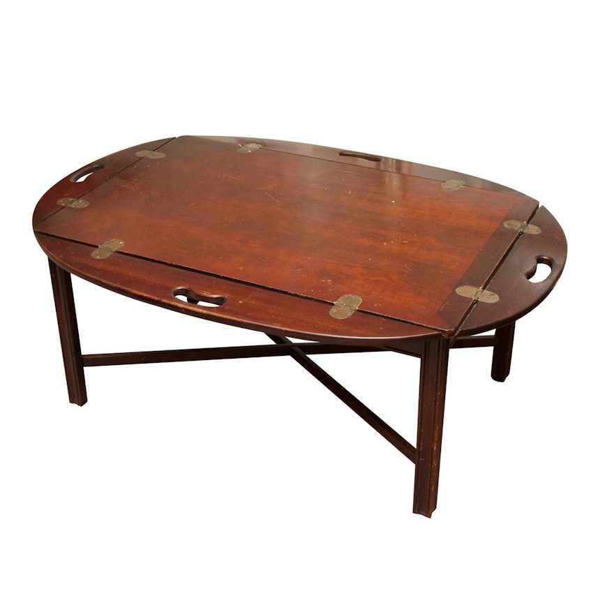 Mahogany Butler's Tray Coffee Table, Mid to Late 20th Century
