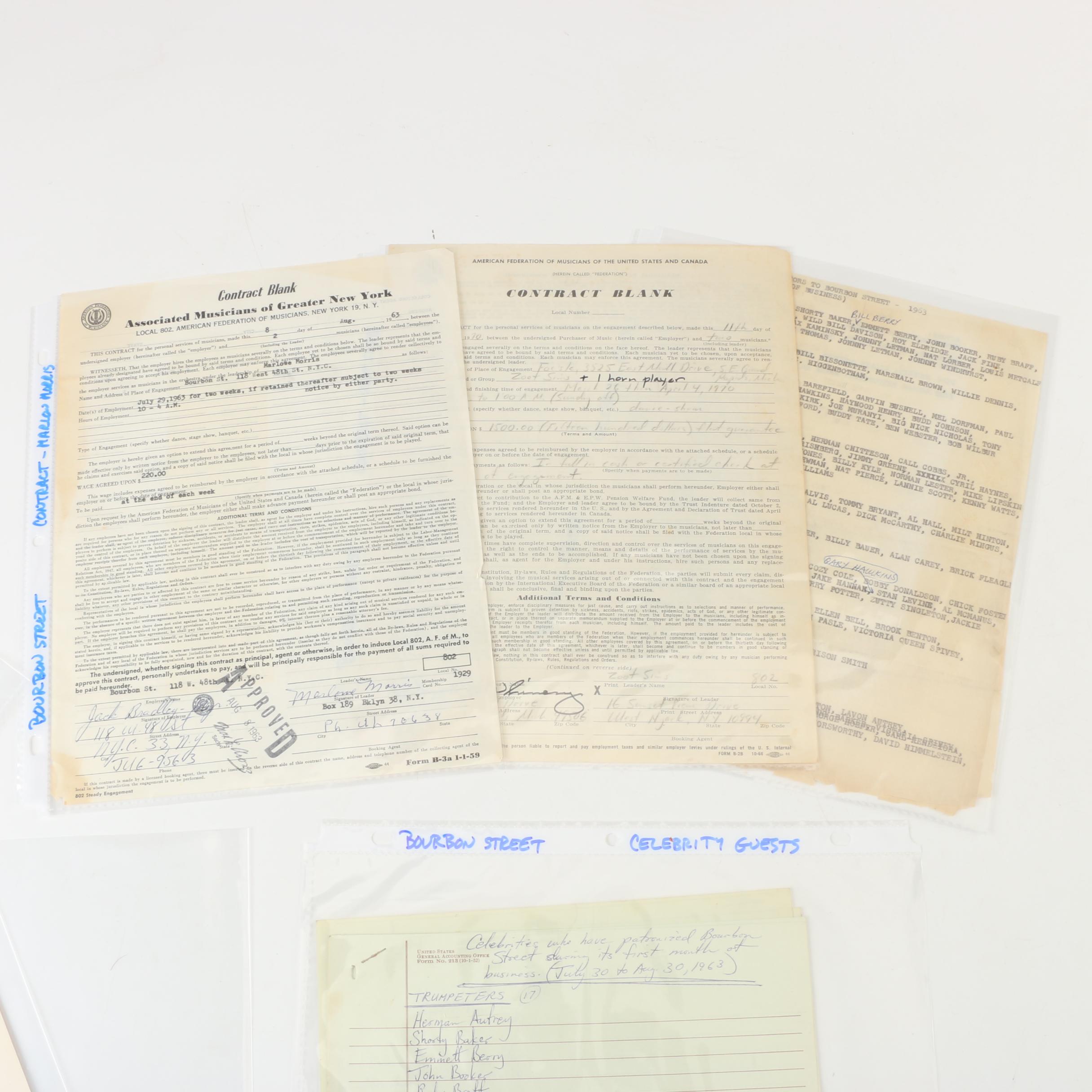 1960s Memorabilia From the Bourbon Street Jazz Club in New York City