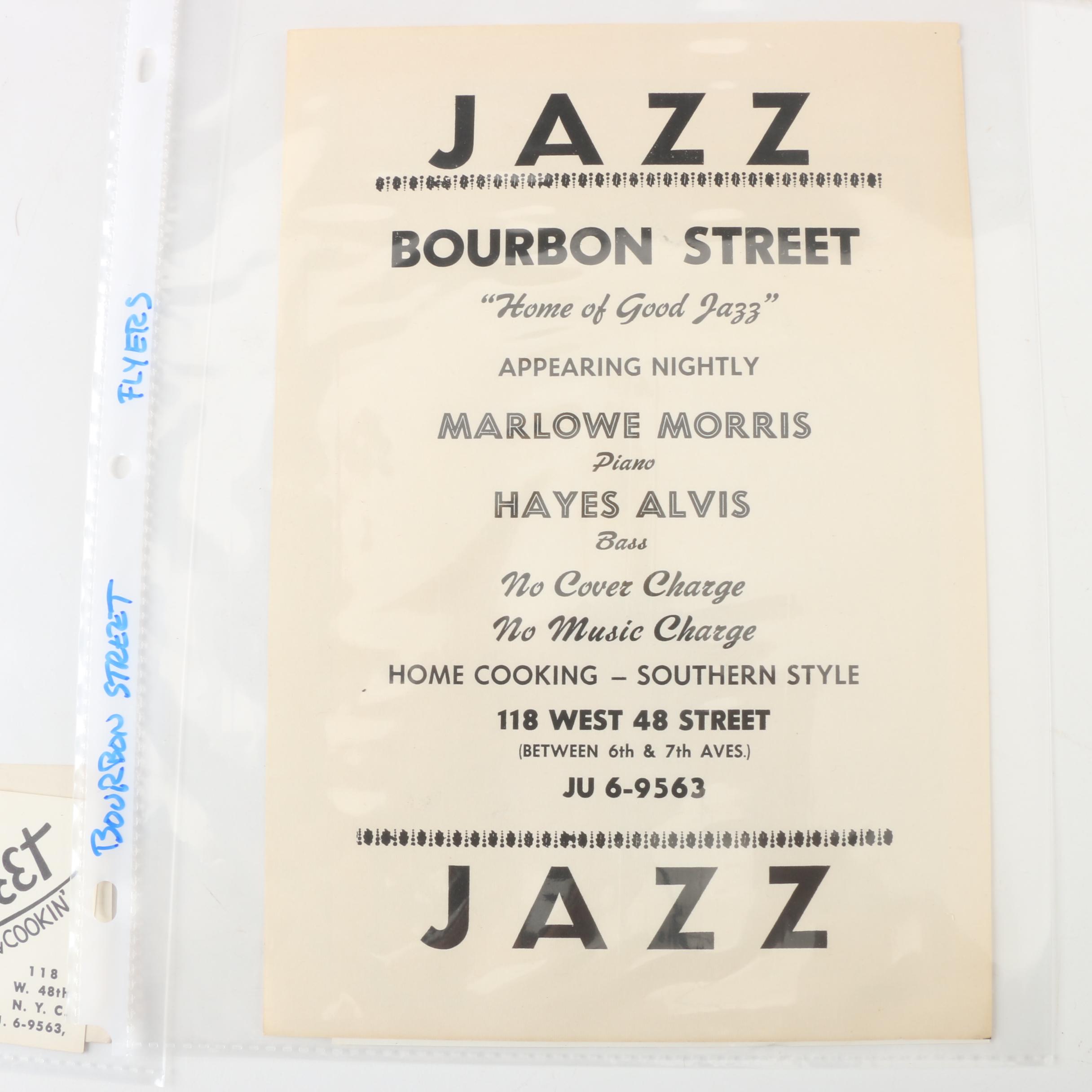 1960s Memorabilia From the Bourbon Street Jazz Club in New York City