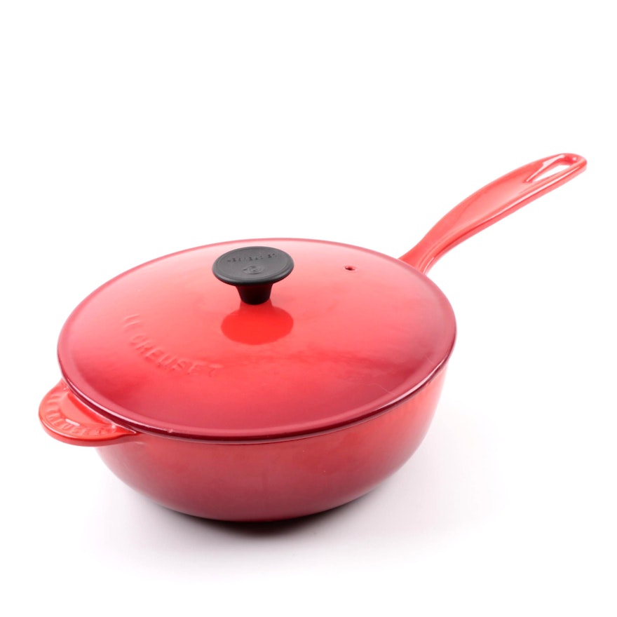 Le Creuset Red Enameled Cast Iron Sauce Pan