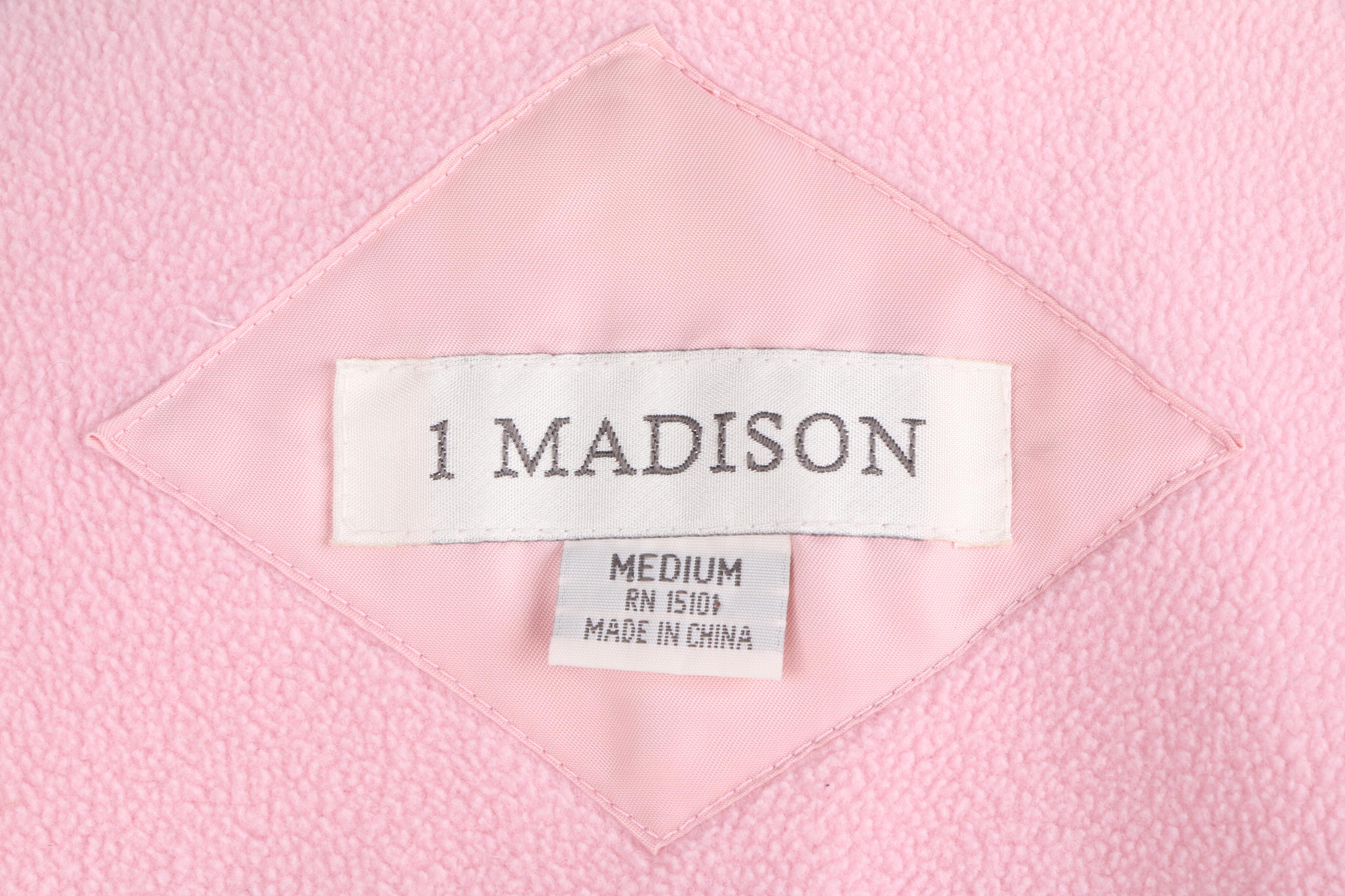 Women's 1 Madison Pink Puffer Coat with Removable Fox Fur Collar