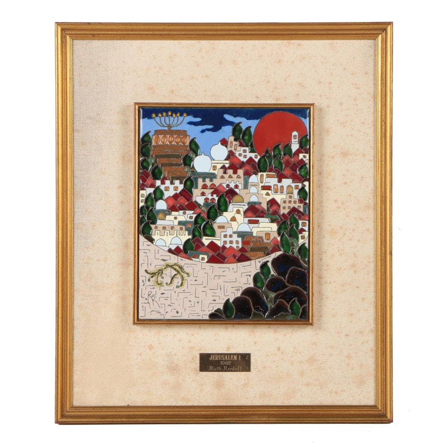 Ruth Rosloff 1988 Cloisonné "Jerusalem I"