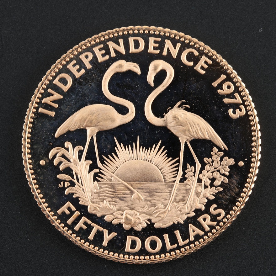 1973 Bahamas 50 Dollar Gold Coin