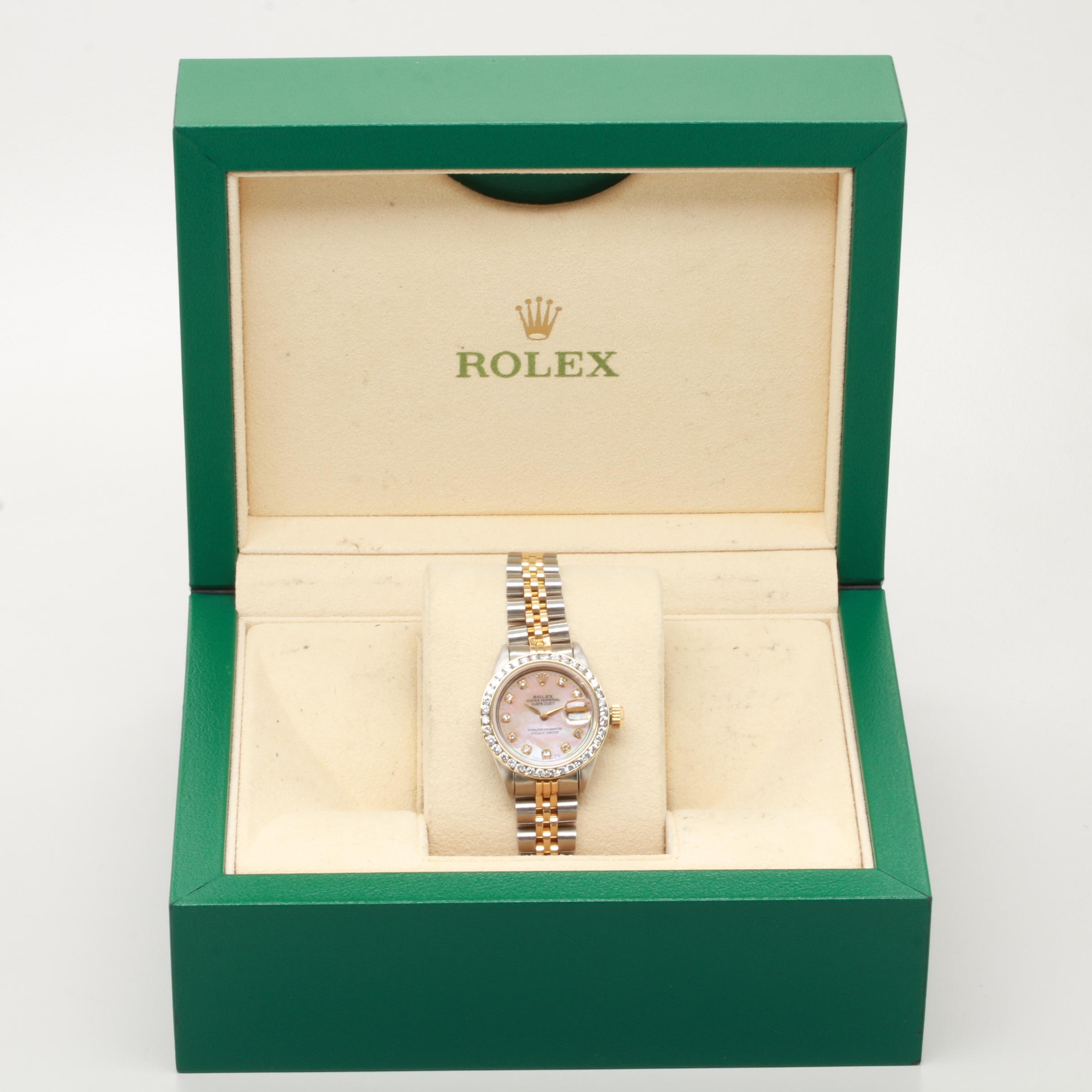 Rolex DateJust Two-Tone 1.18 CTW Diamond and Mother of Pearl Watch