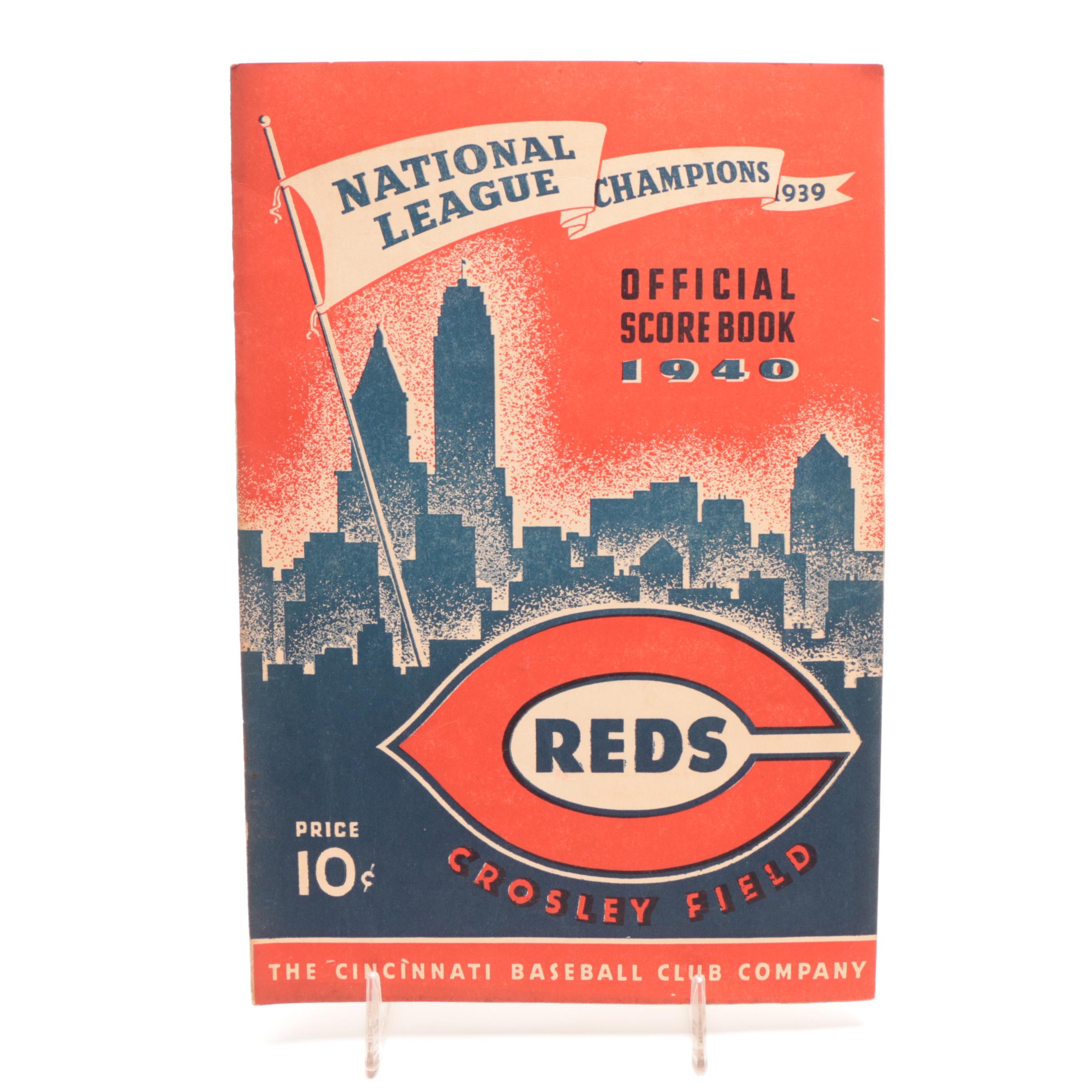 Three 1930s-1940s Cincinnati Reds  Souvenir Baseball Scorebooks