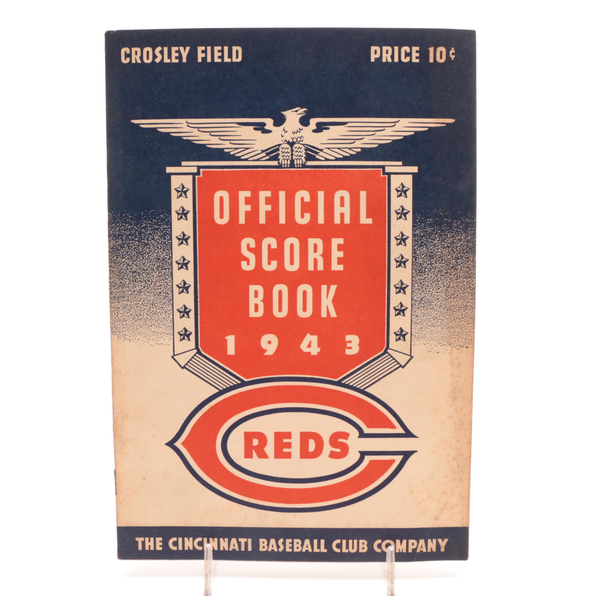 Three 1930s-1940s Cincinnati Reds  Souvenir Baseball Scorebooks