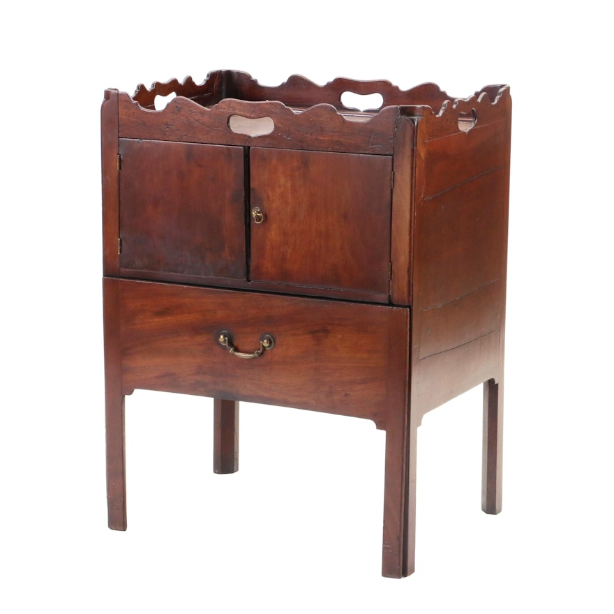 George III Mahogany Bedside Cabinet, 18th-Century