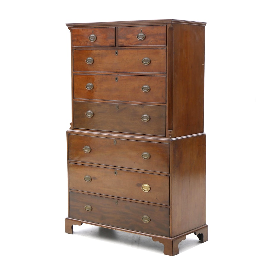 George III Mahogany Chest on Chest, Late 18th/Early 19th Century