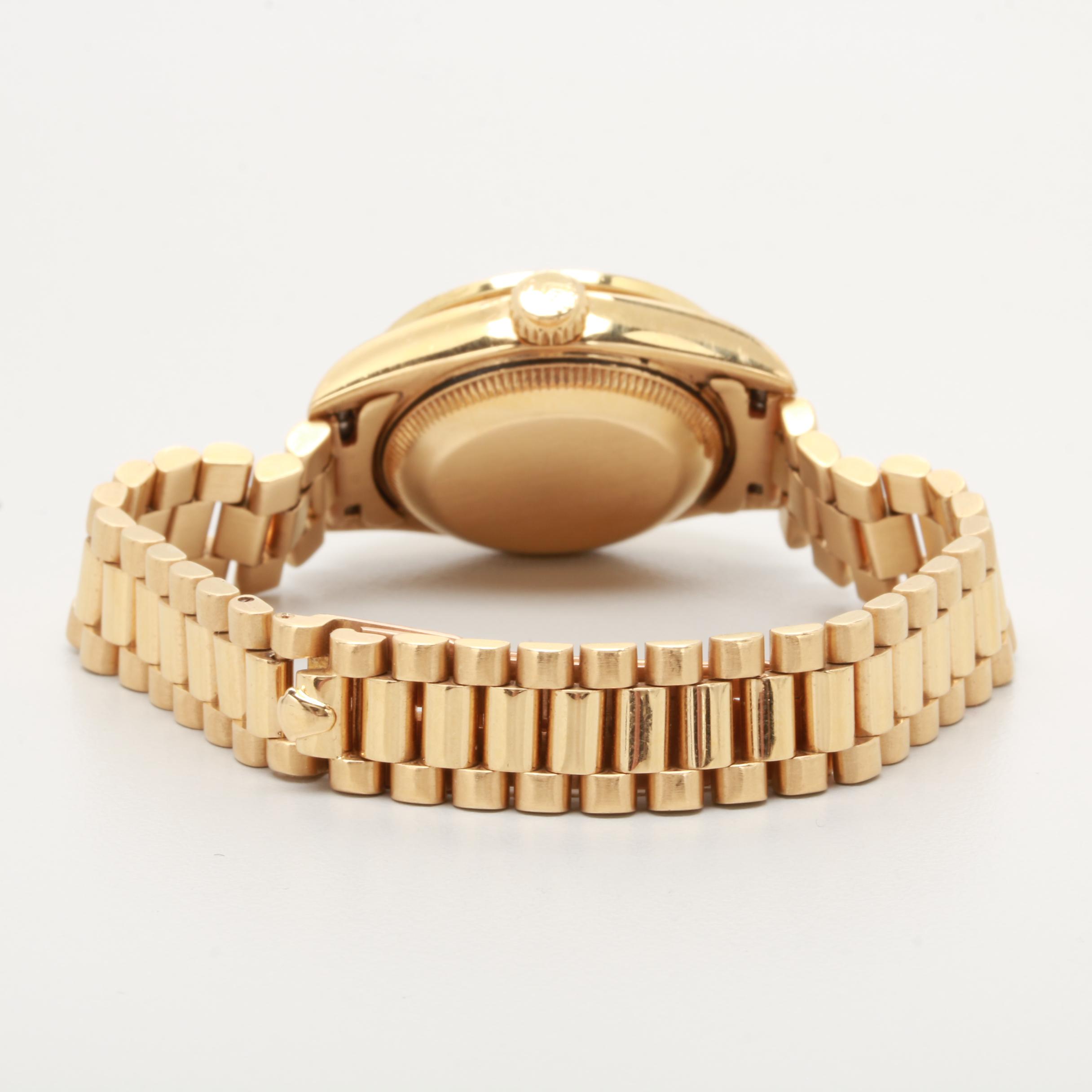 Circa 1990 Rolex President 18K Yellow Gold Diamond Automatic Watch