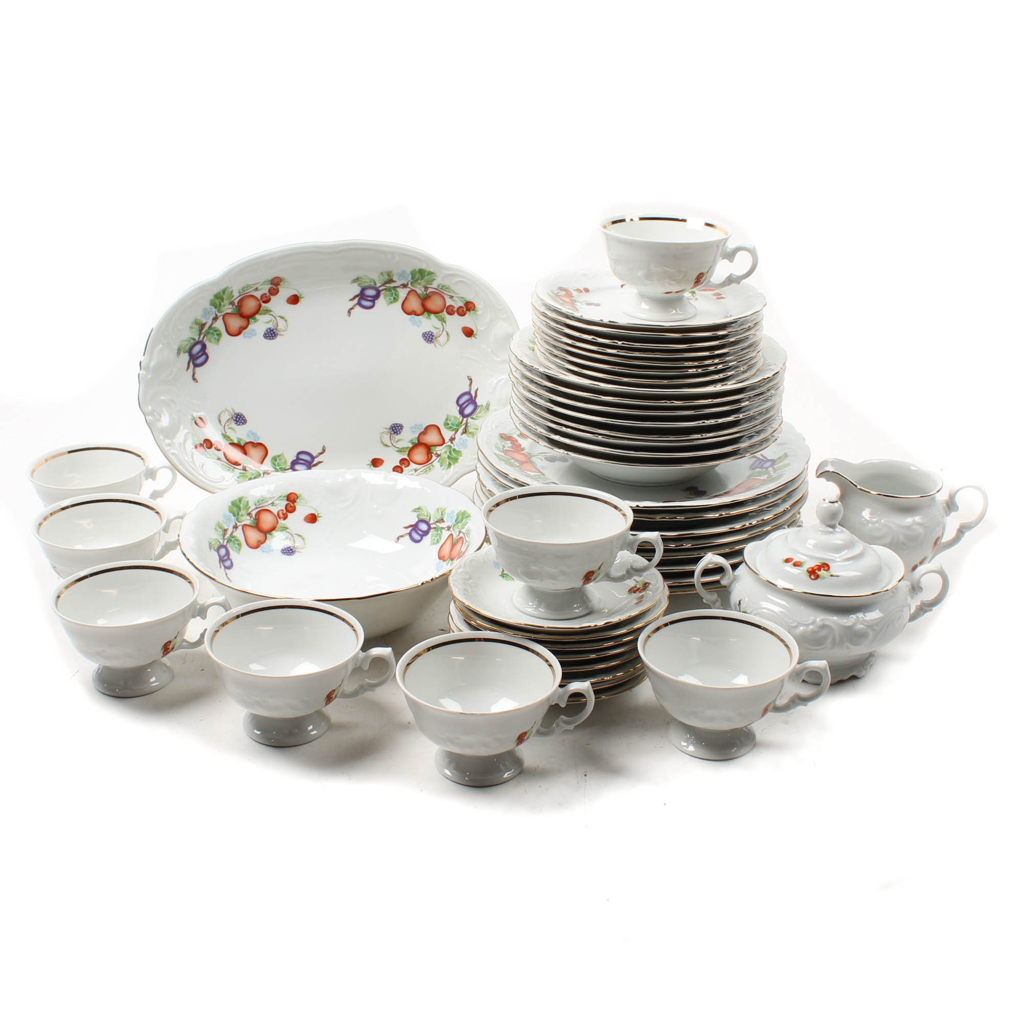 Royal Kent "Fruit Garland" Porcelain Dinner Service