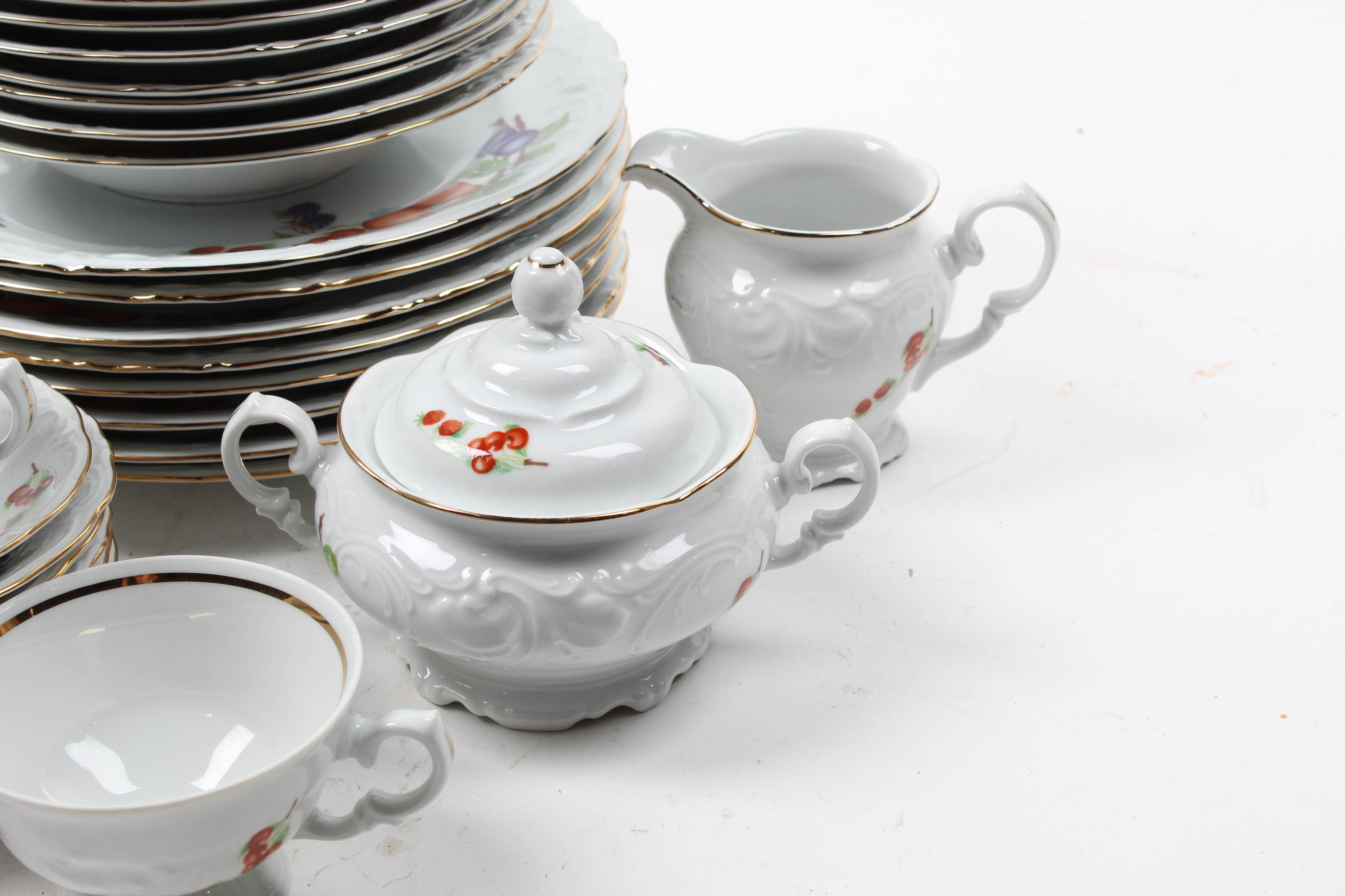 Royal Kent "Fruit Garland" Porcelain Dinner Service