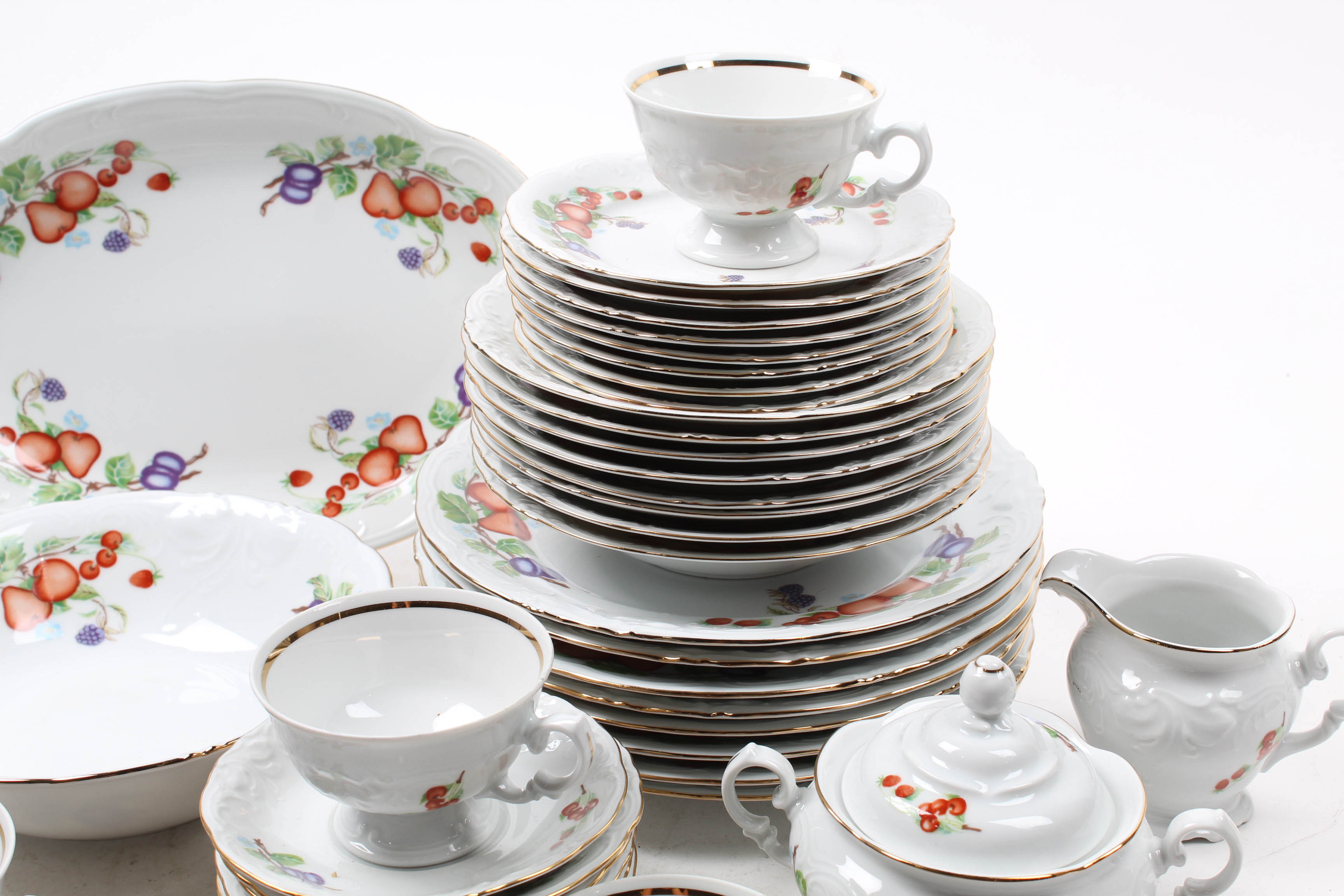 Royal Kent "Fruit Garland" Porcelain Dinner Service