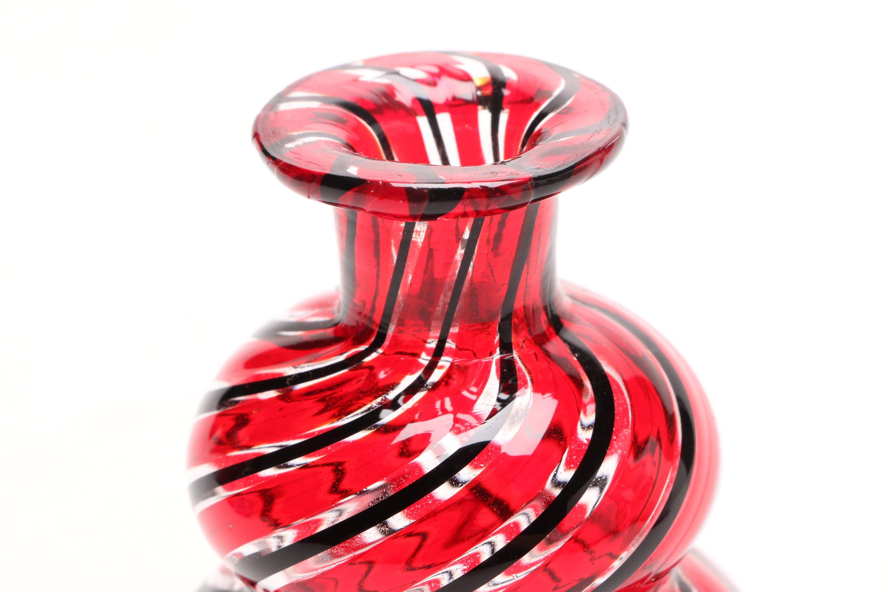 Japanese Dolphin Glass Vase, Signed Bertil Vallien Kosta Boda Vase and Murano