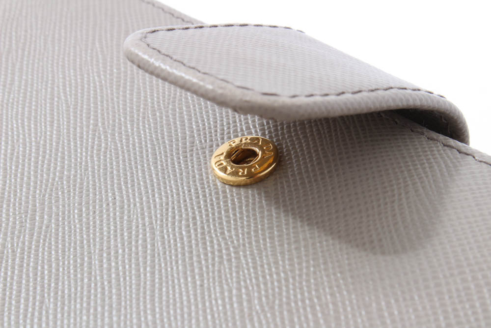 Prada Saffiano Taupe Leather Bifold Wallet