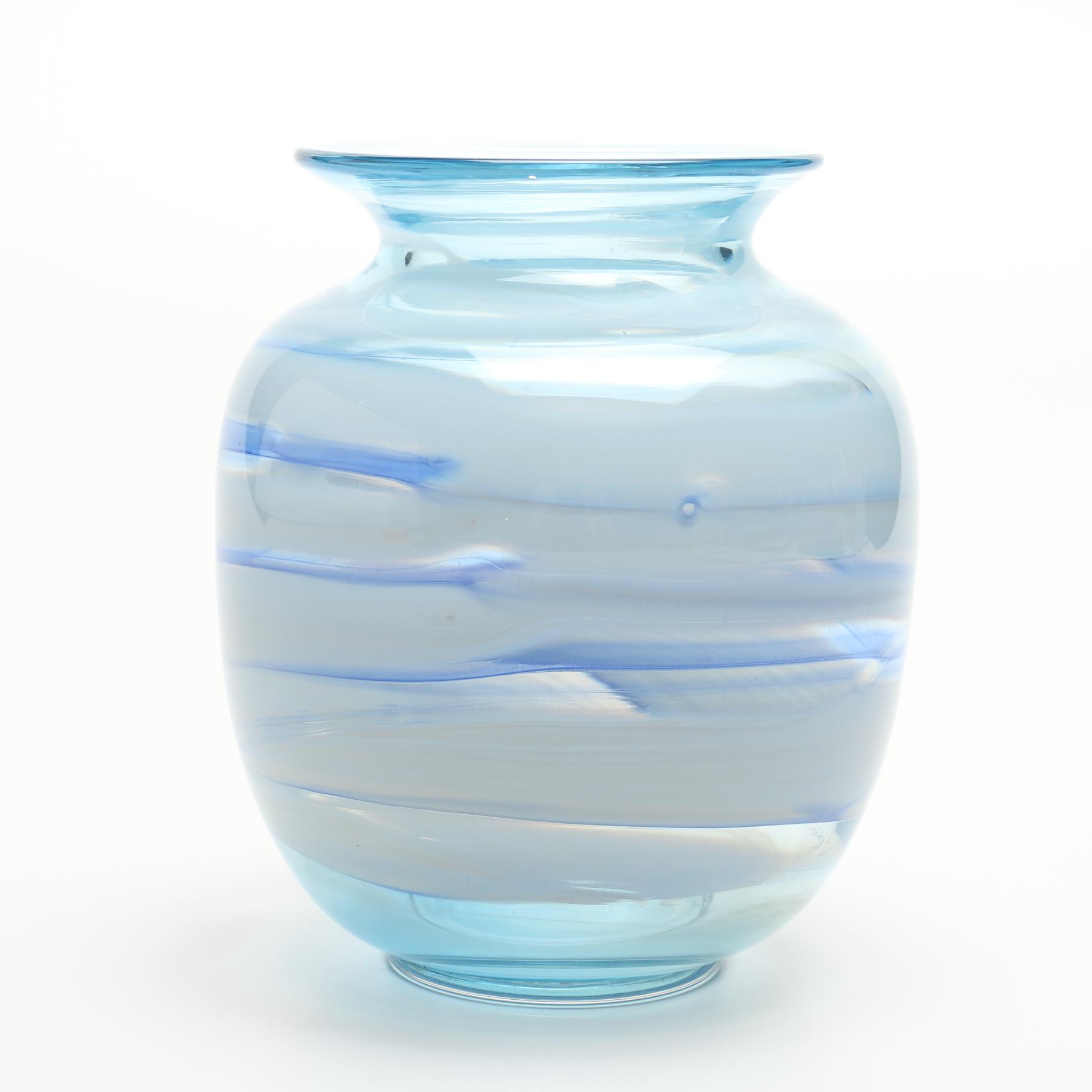 1986 Roy Wilson Signed Art Glass Vase