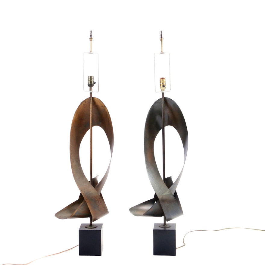 Pair of Ribbon Lamps by Harry Balmer