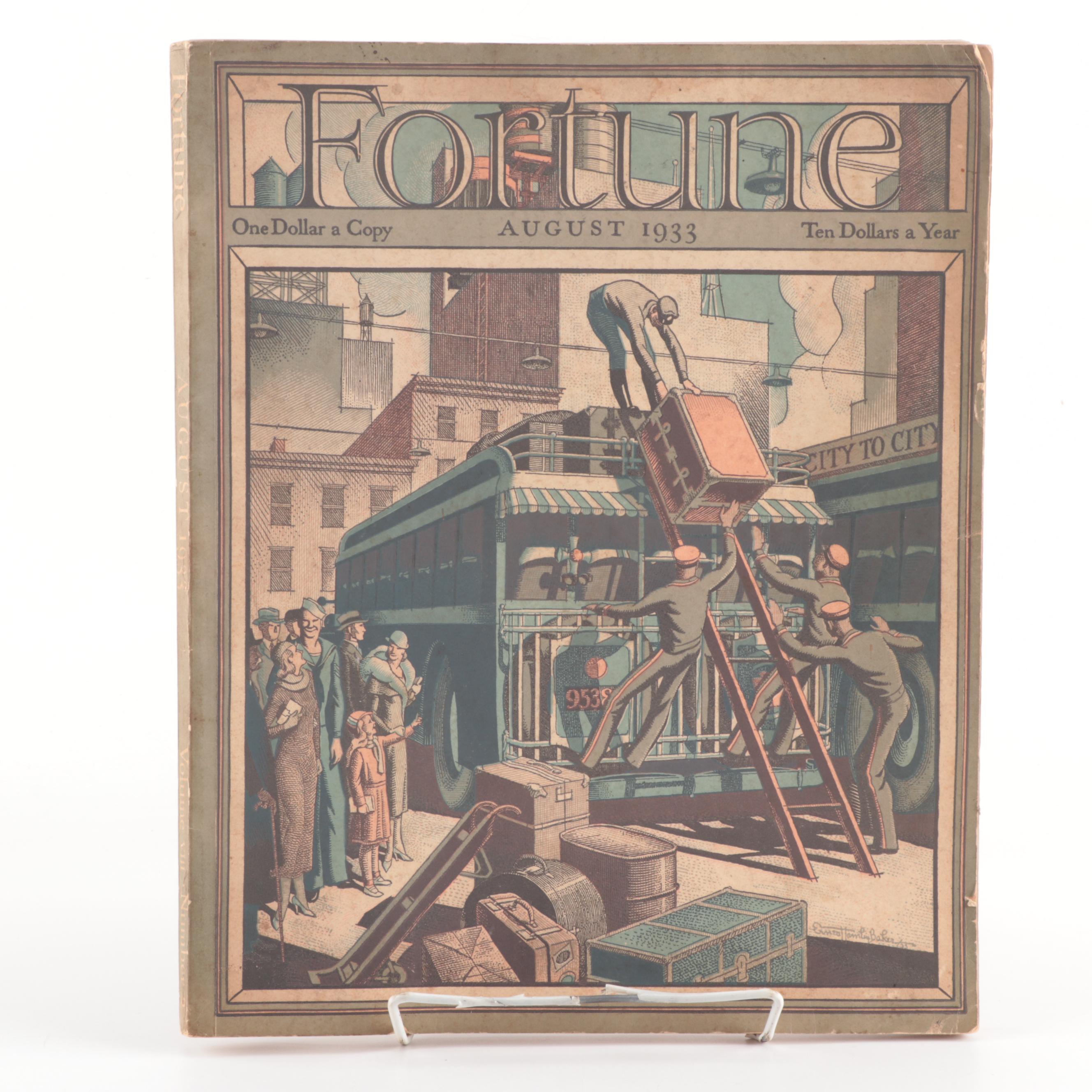 Ex-Libris Jack Bradley August 1933 "Fortune" Magazine Volume VIII, Number 2
