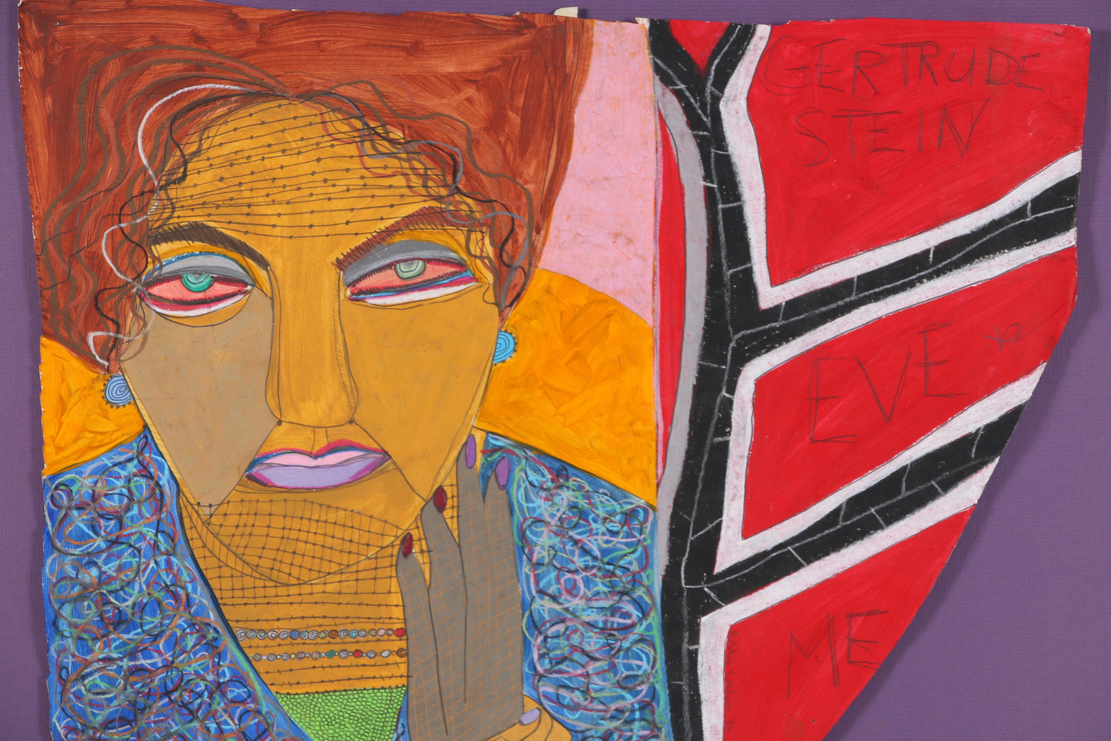 Robbie Tillotson Mixed Media Painting "Gertrude Stein, Me, and Eve"