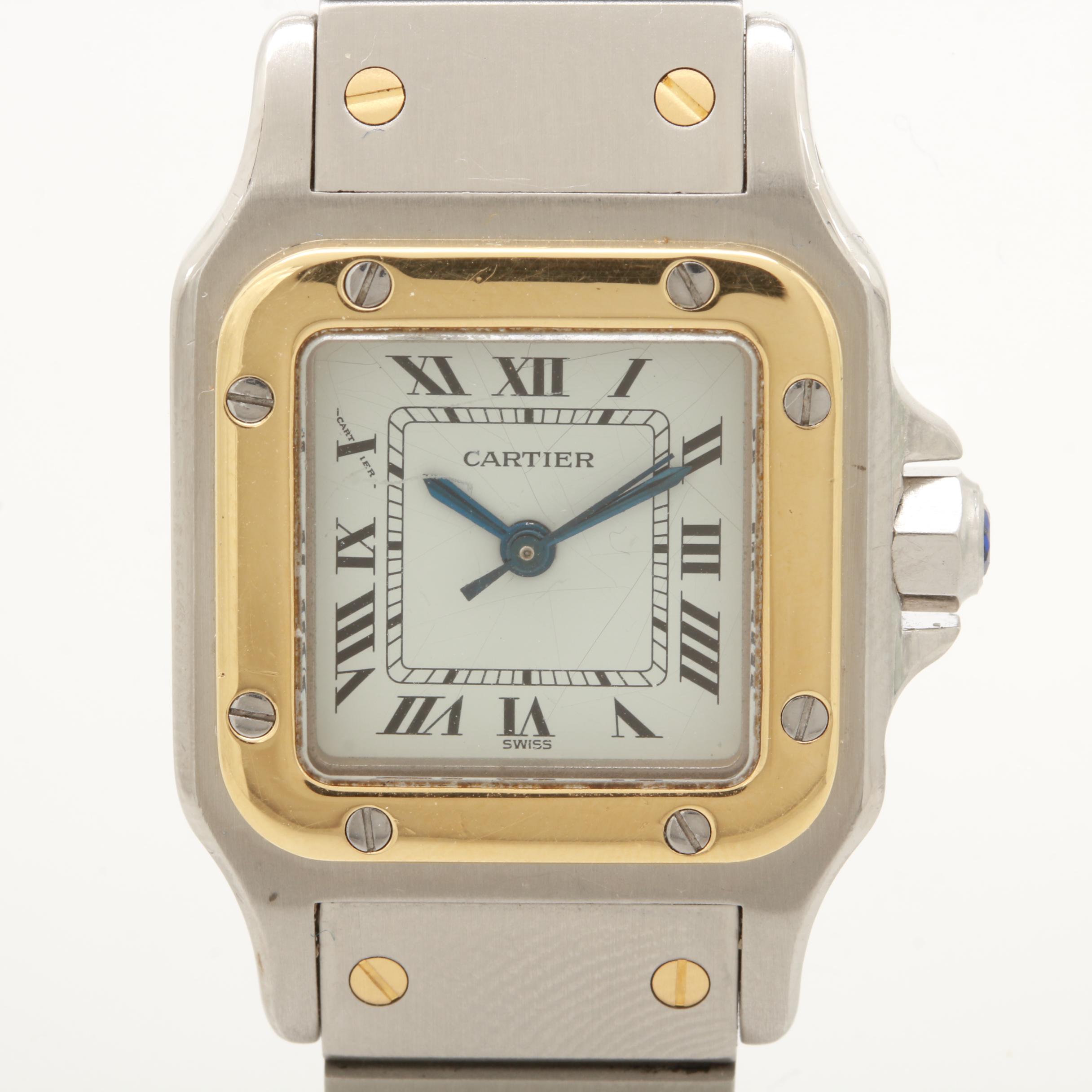 Cartier Santos Galbee Stainless Steel and 18K Yellow Gold Watch