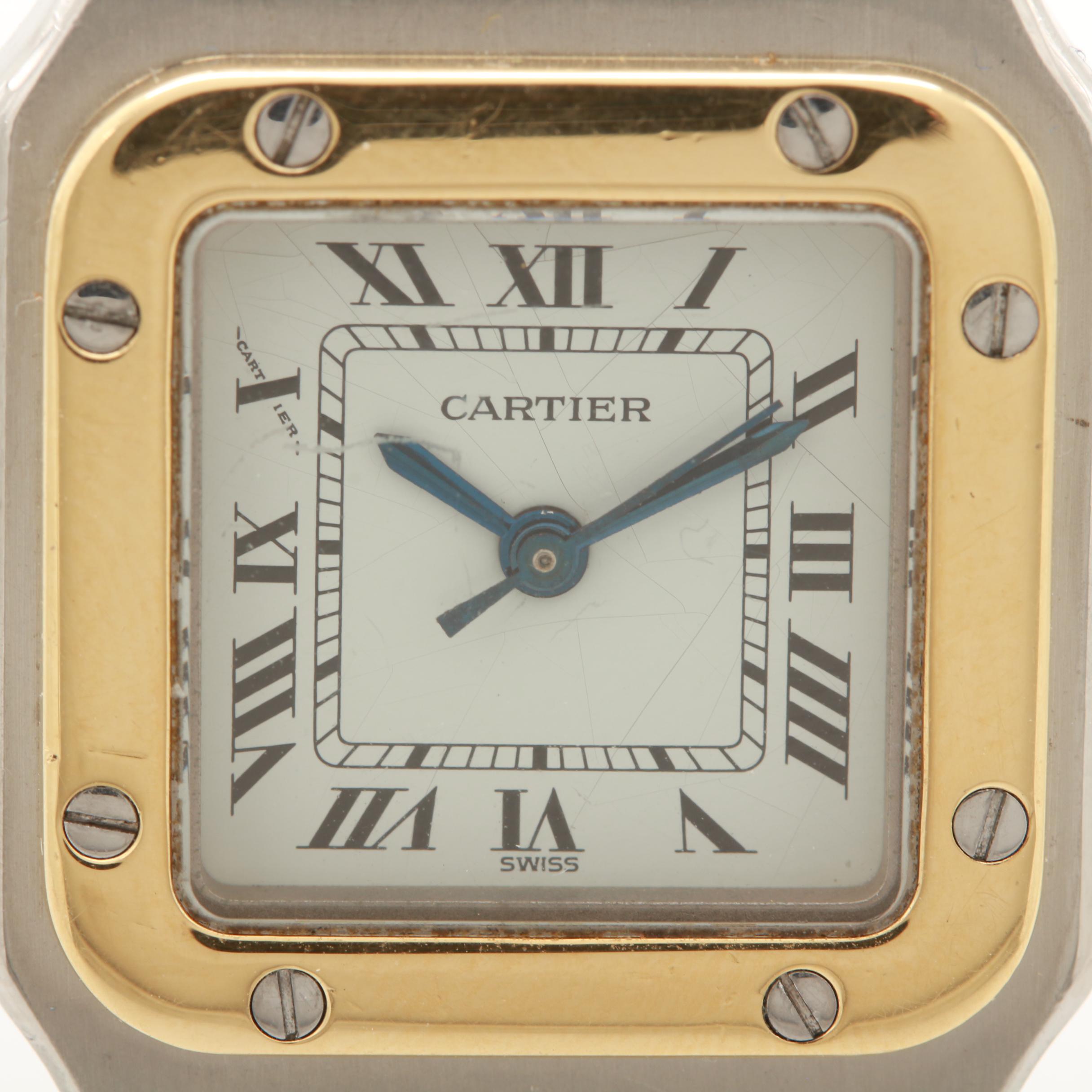 Cartier Santos Galbee Stainless Steel and 18K Yellow Gold Watch