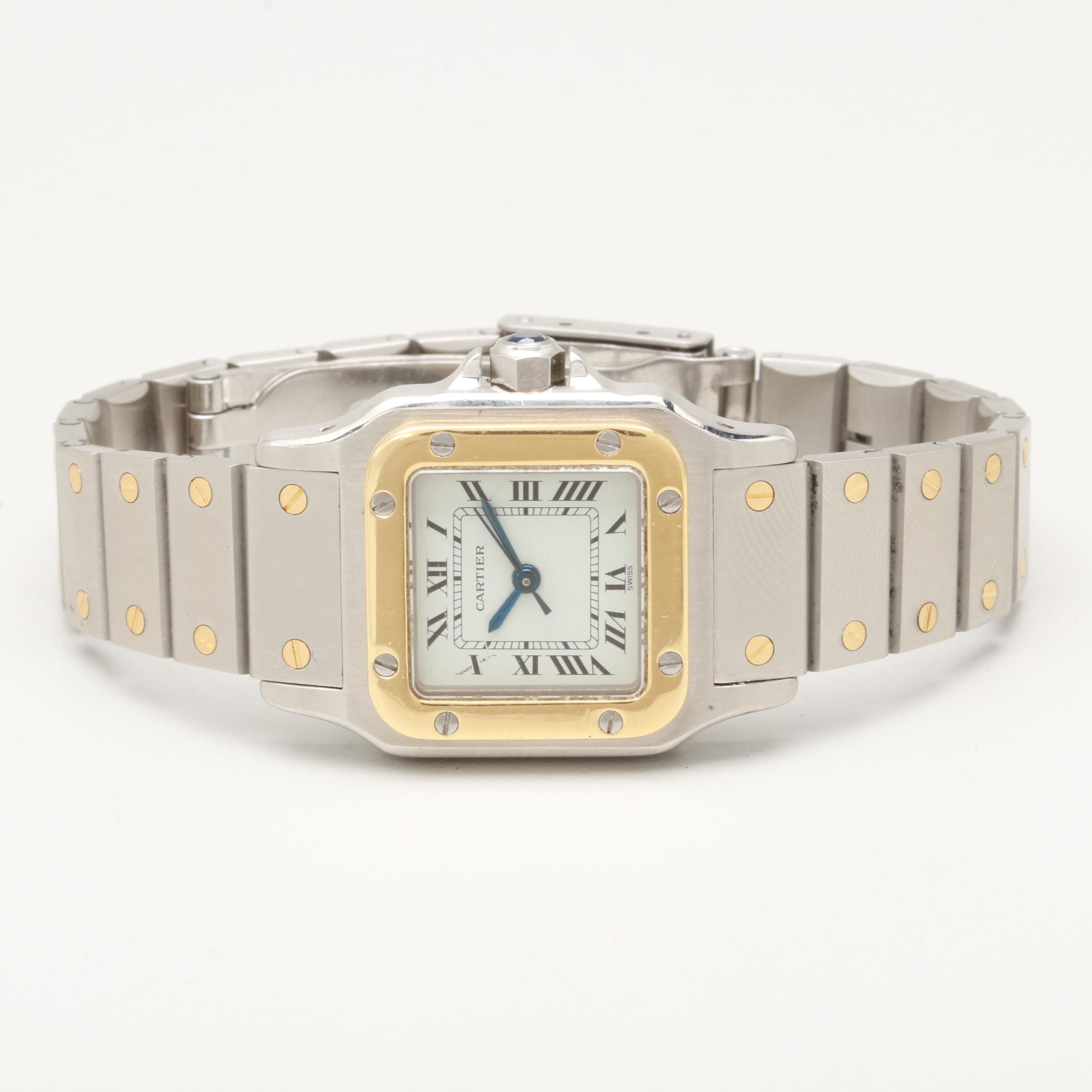 Cartier Santos Galbee Stainless Steel and 18K Yellow Gold Watch