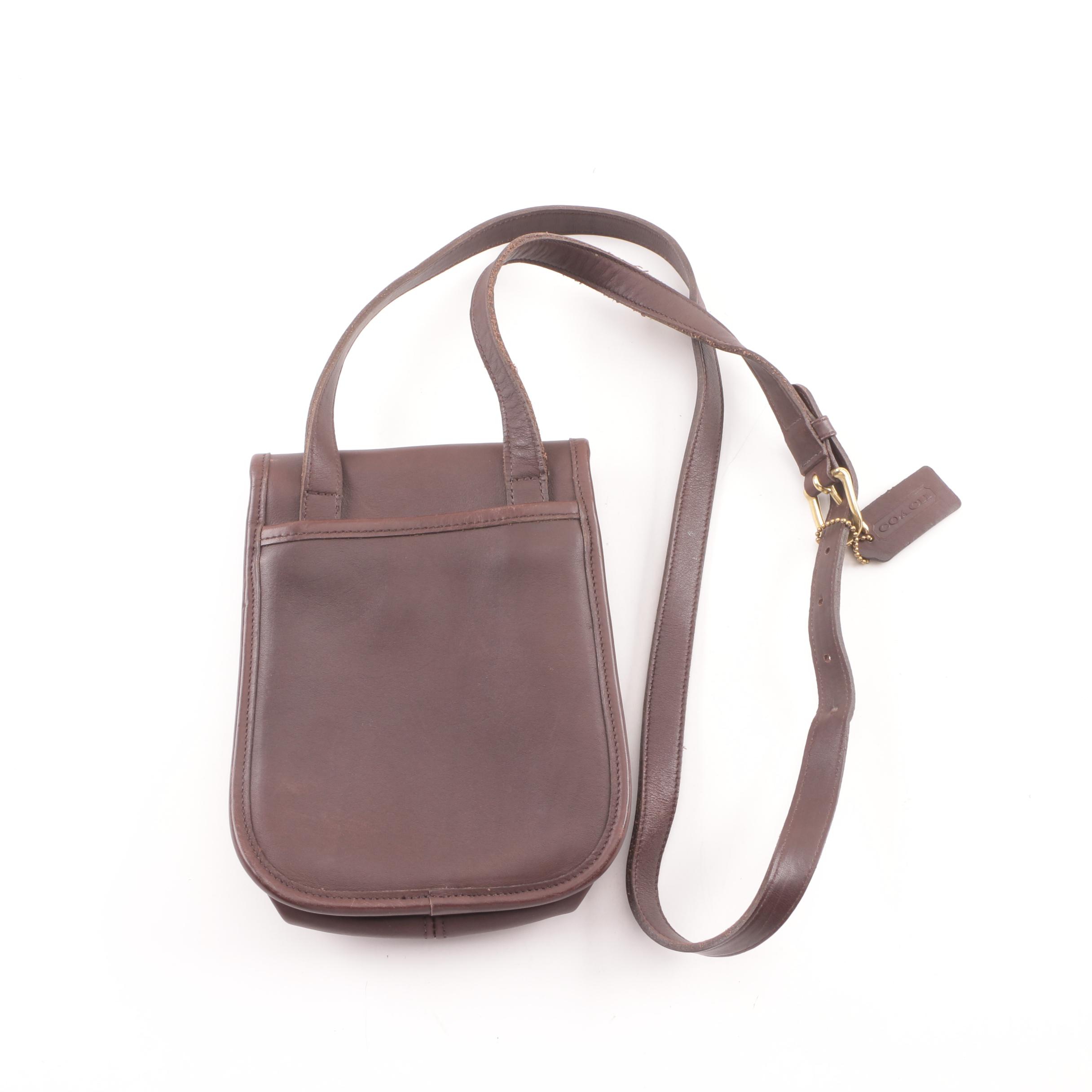 1997 Vintage Coach Scooter Small Side Pack Brown Leather Crossbody Bag