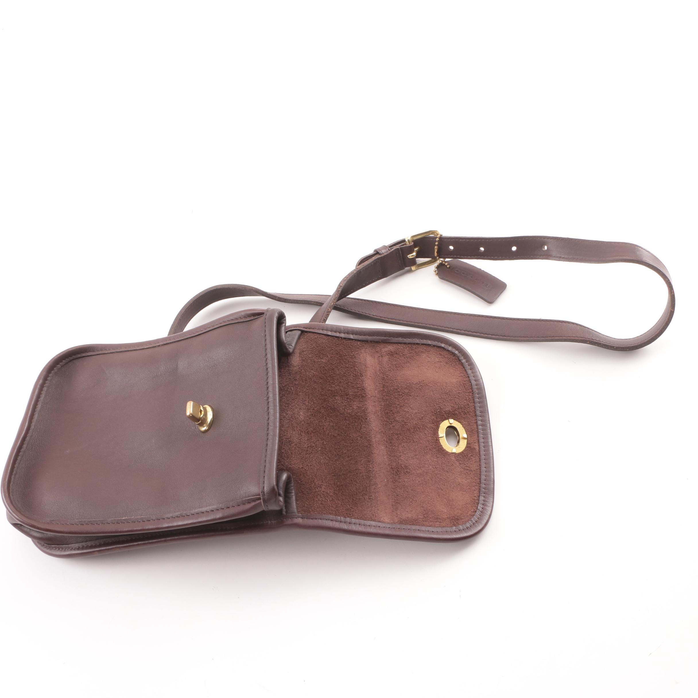 1997 Vintage Coach Scooter Small Side Pack Brown Leather Crossbody Bag