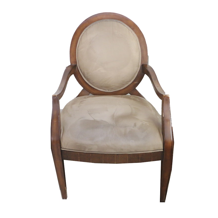 Upholstered Oval Back Armchair