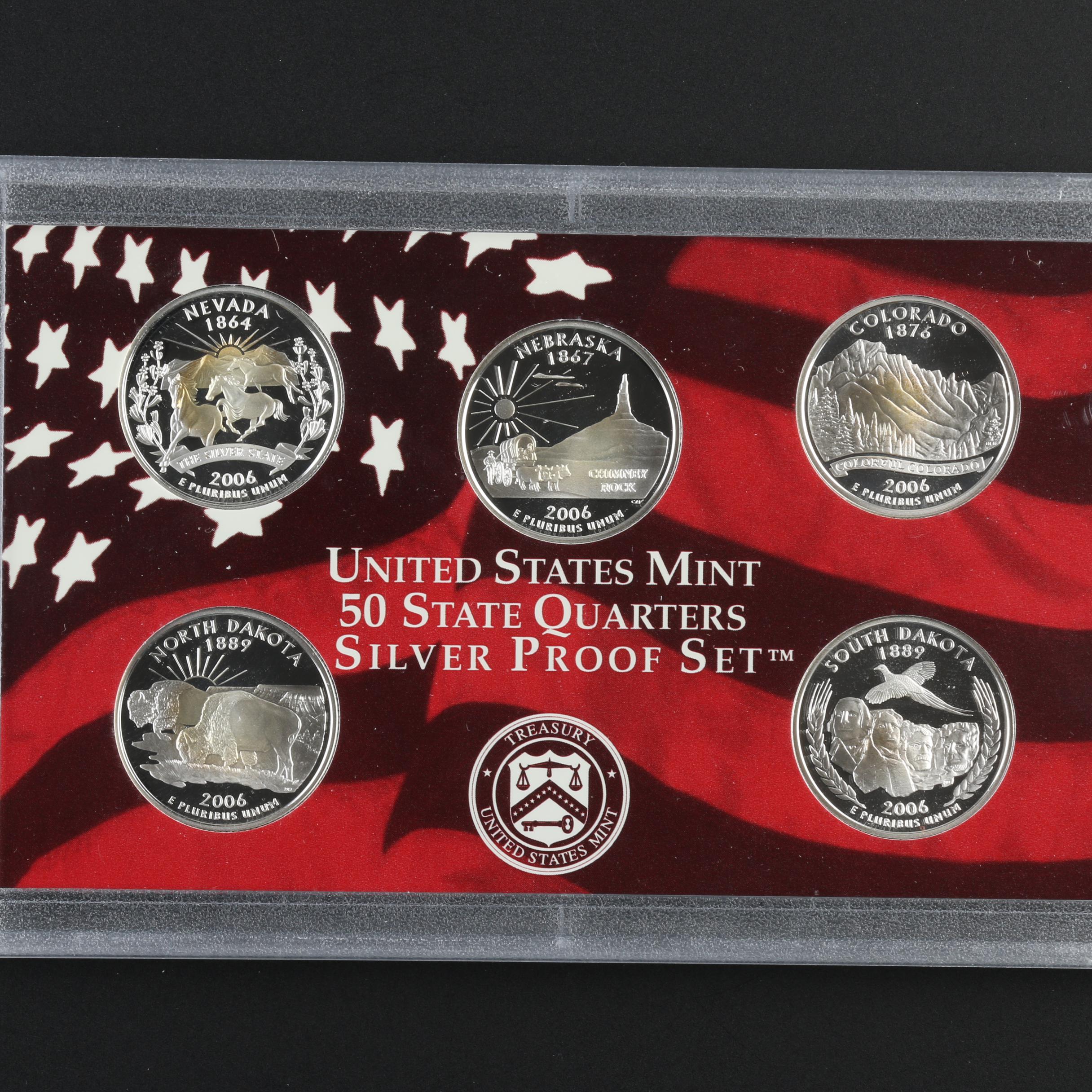 2005 50 State Quarters and 2006 United States Mint Silver Proof Sets