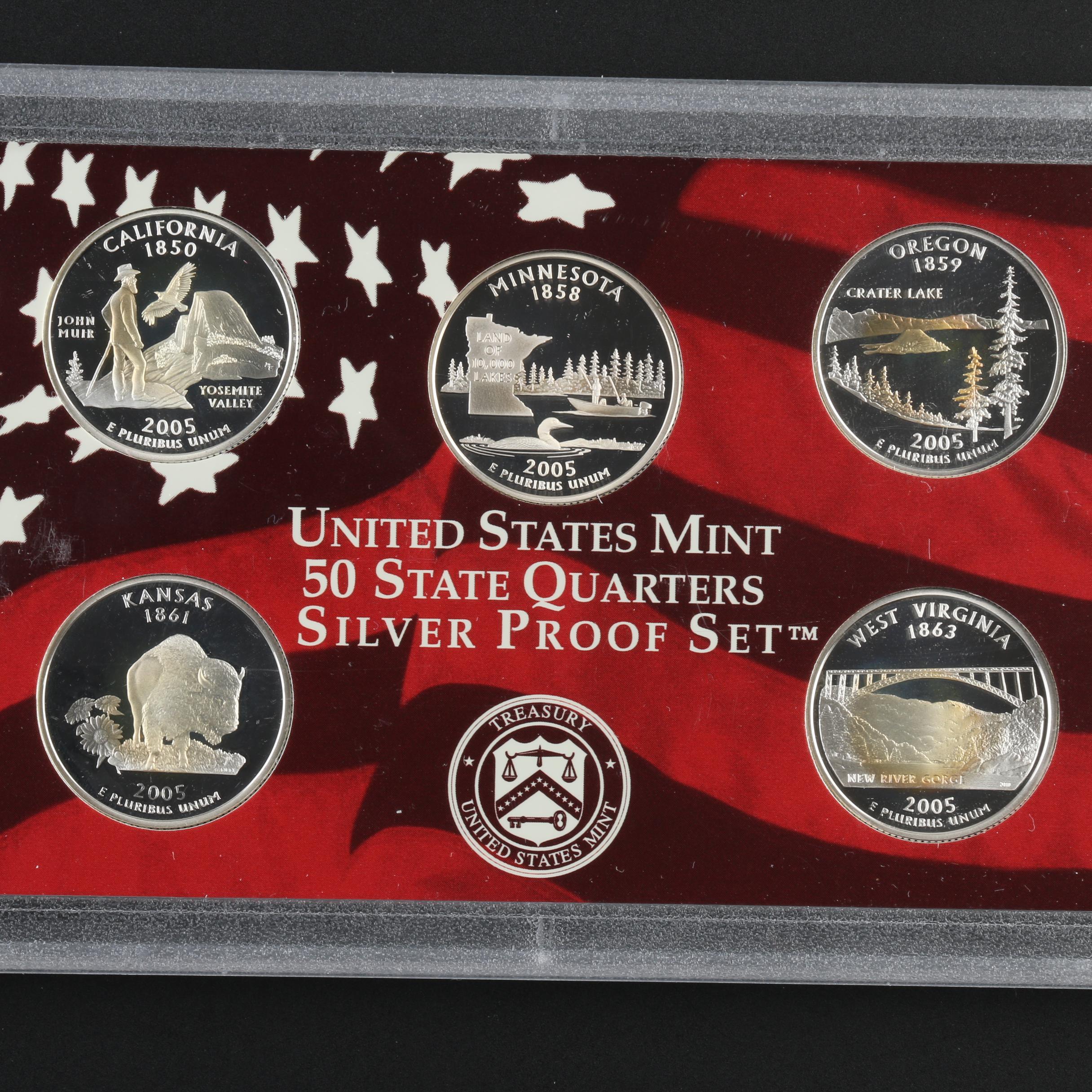 2005 50 State Quarters and 2006 United States Mint Silver Proof Sets