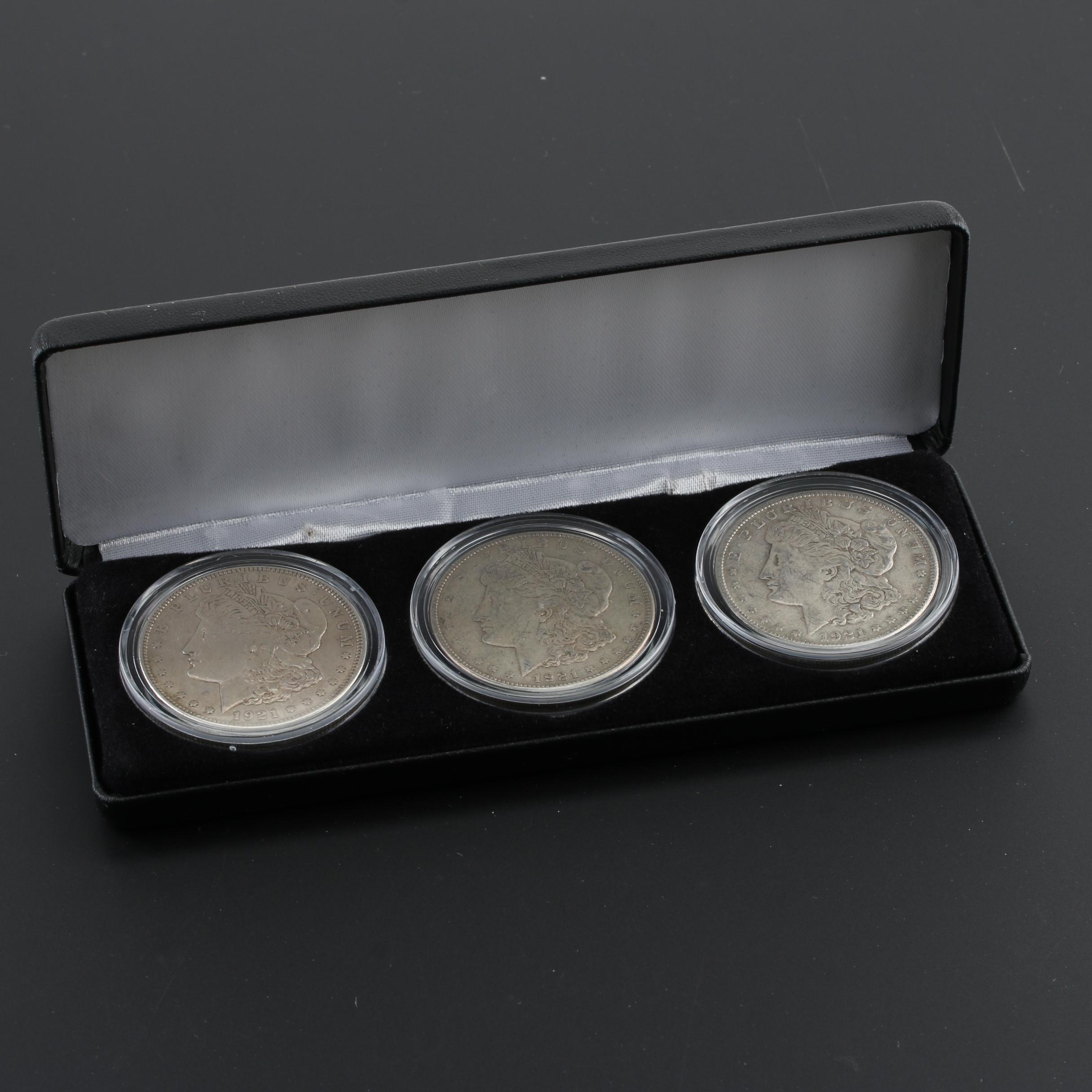 1921, 1921-D, and 1921-S Morgan Dollars