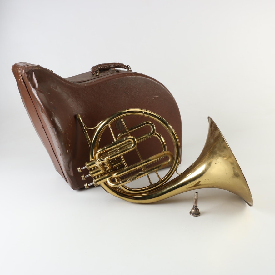 1953 Conn Pan American Brass French Horn with Piston Valves