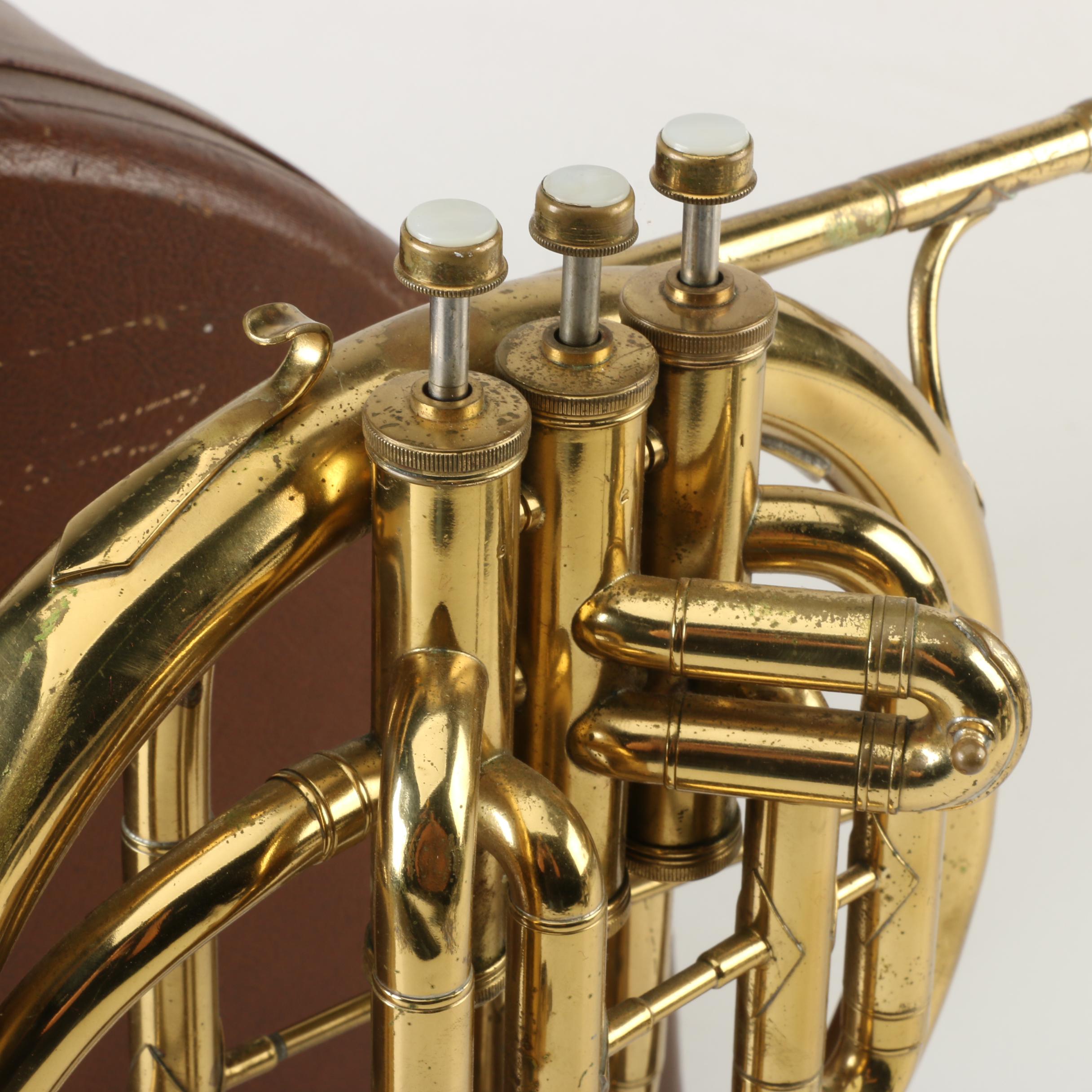 1953 Conn Pan American Brass French Horn with Piston Valves