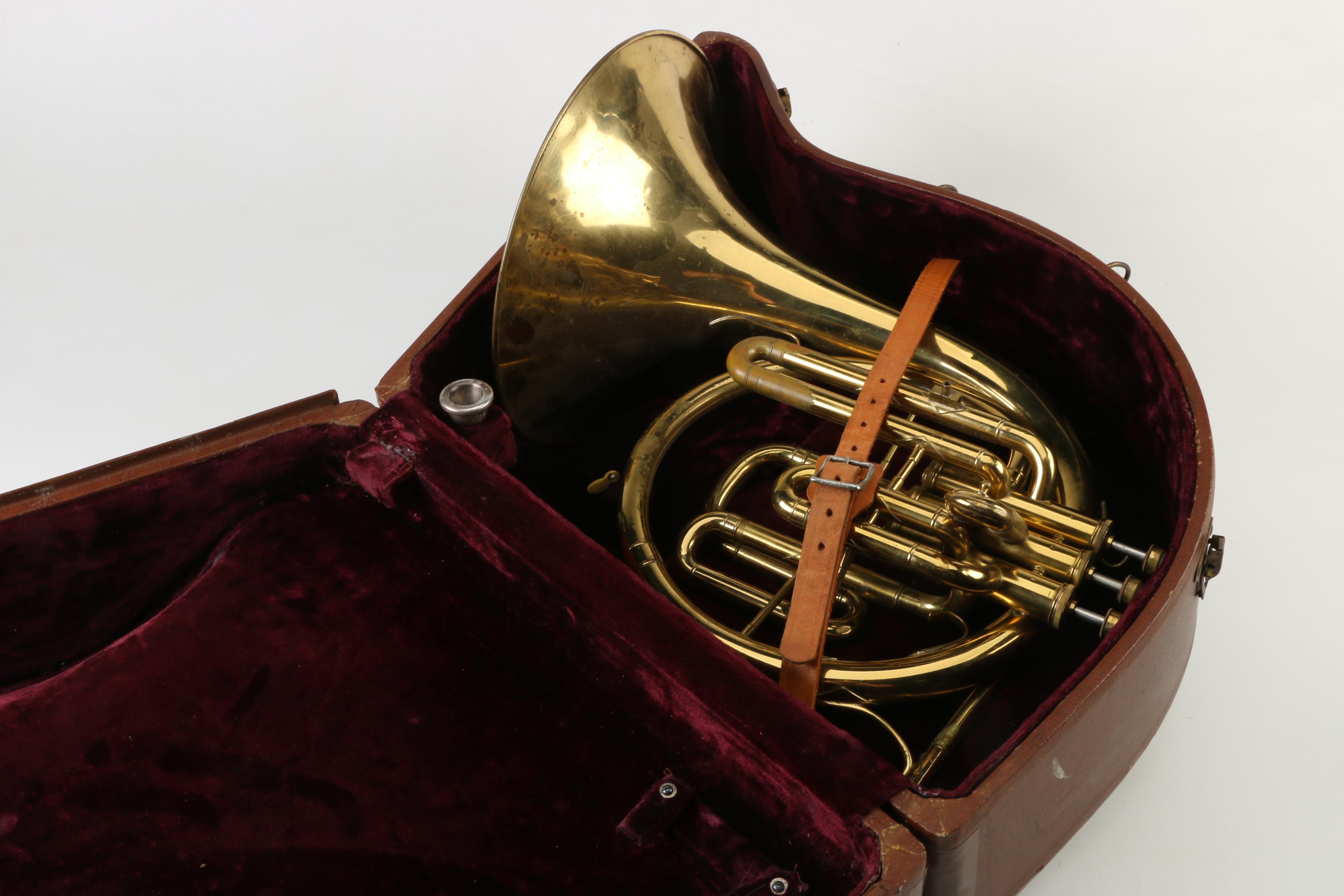 1953 Conn Pan American Brass French Horn with Piston Valves