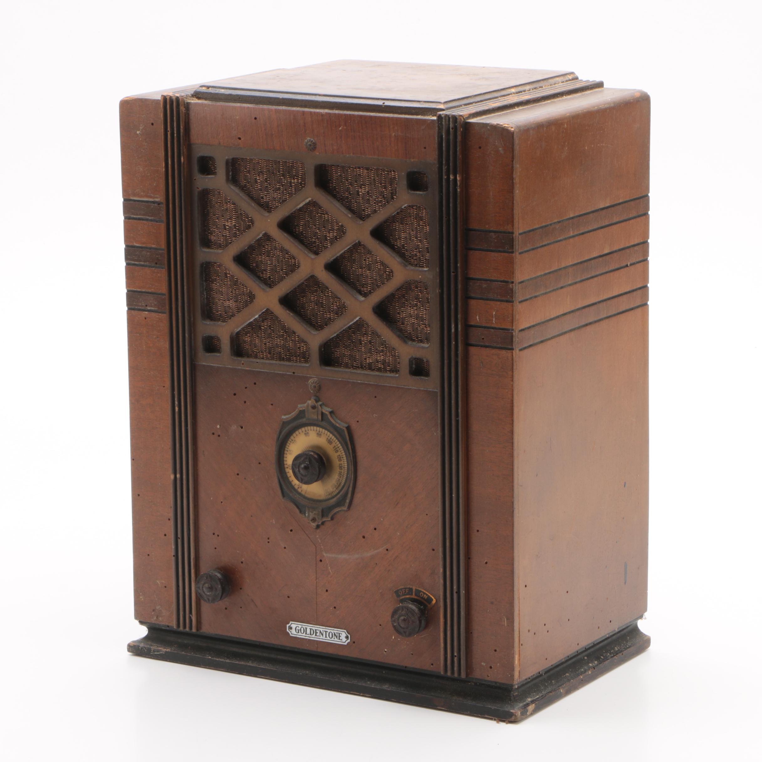 Vintage Goldentone Superheterodyne Tabletop Tube Radio