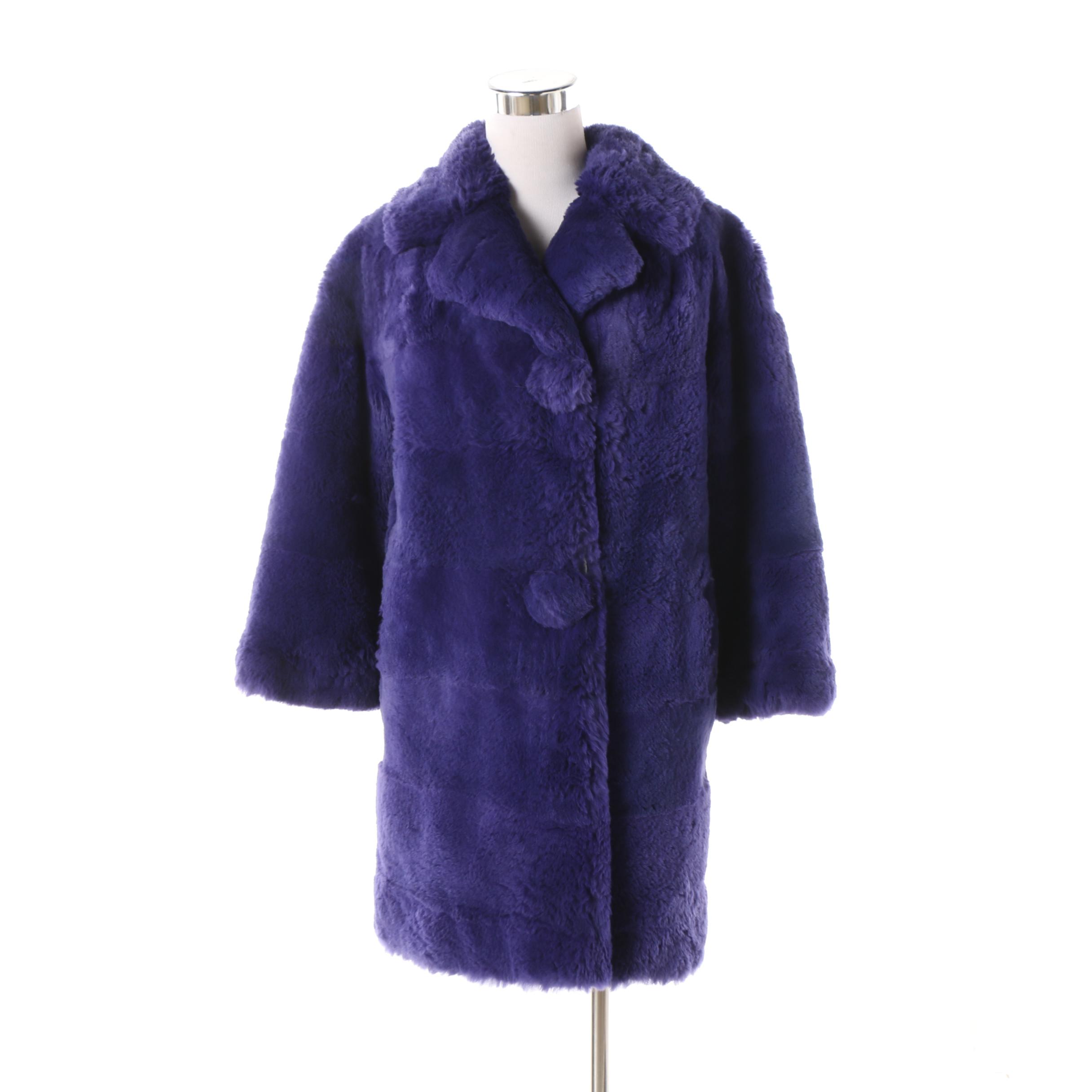 Women's 1960s Vintage Ben Rosenbaum Indigo Sheared Beaver Fur Coat