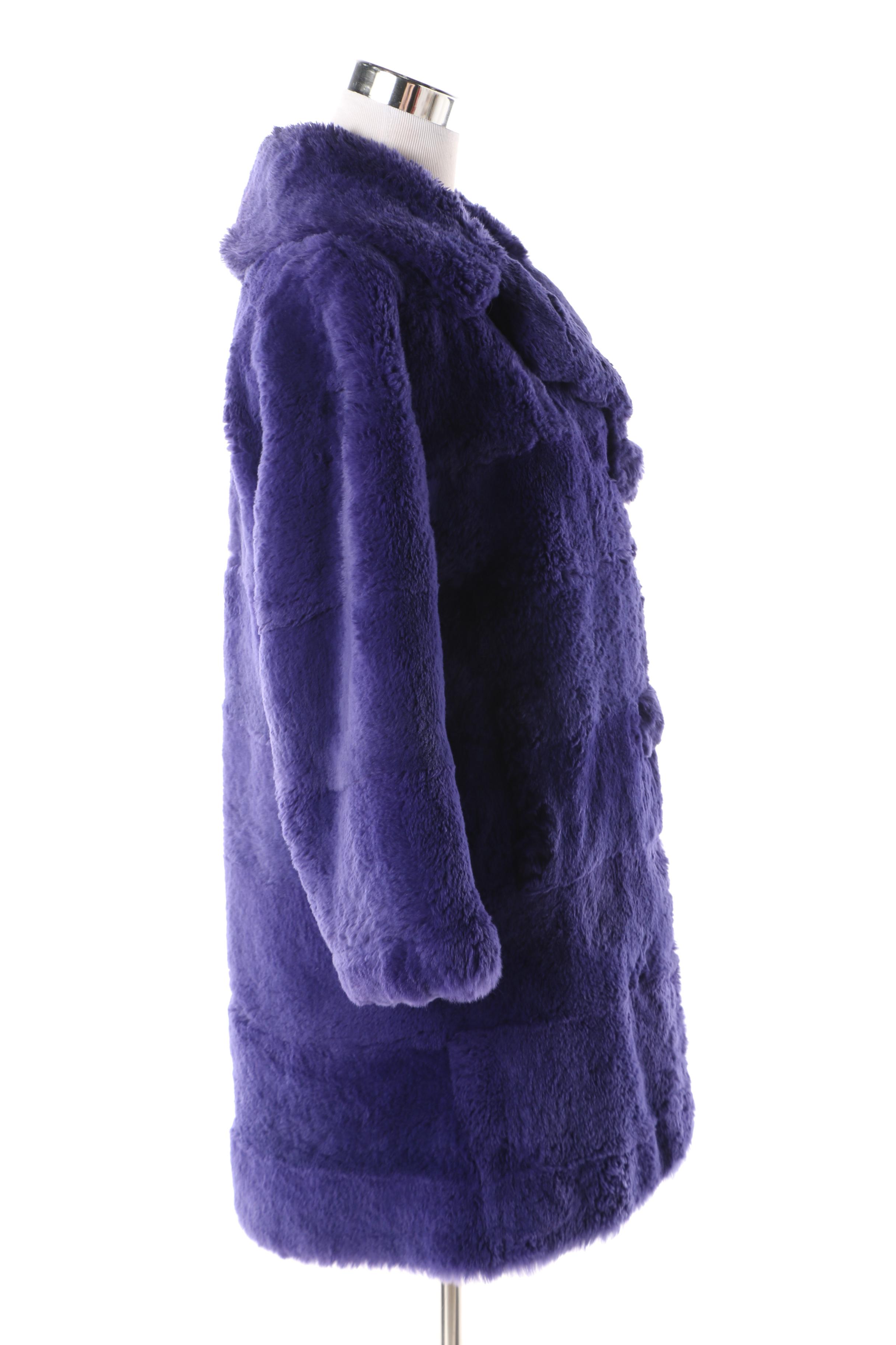 Women's 1960s Vintage Ben Rosenbaum Indigo Sheared Beaver Fur Coat