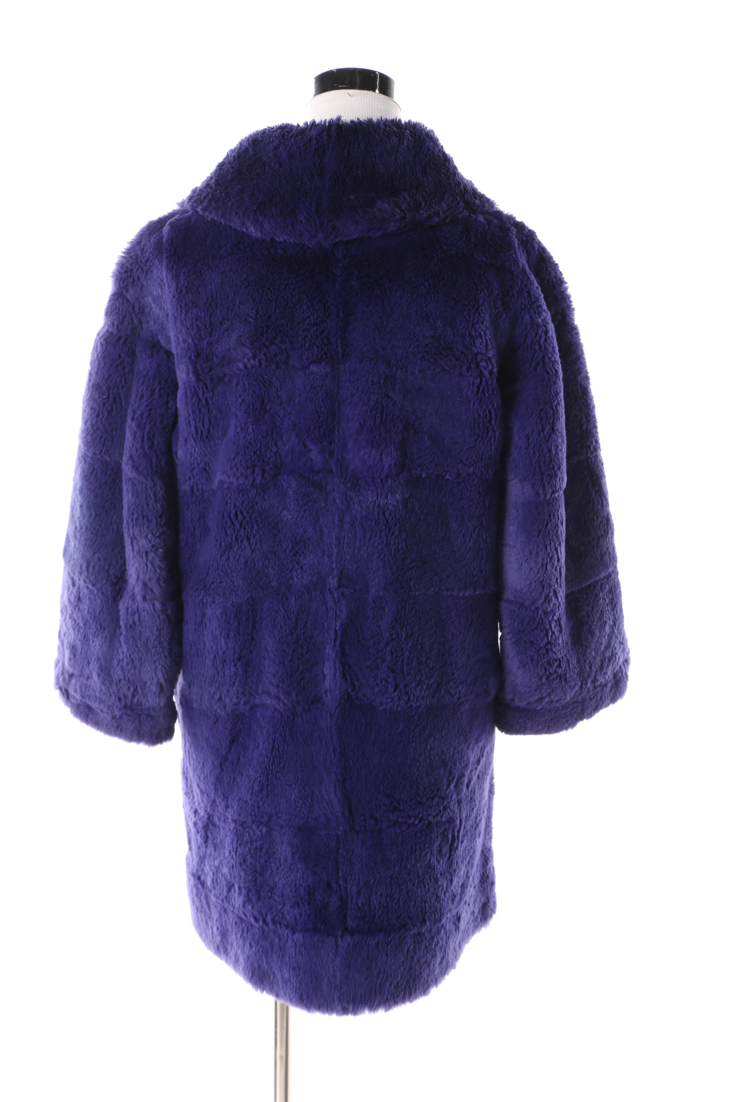 Women's 1960s Vintage Ben Rosenbaum Indigo Sheared Beaver Fur Coat