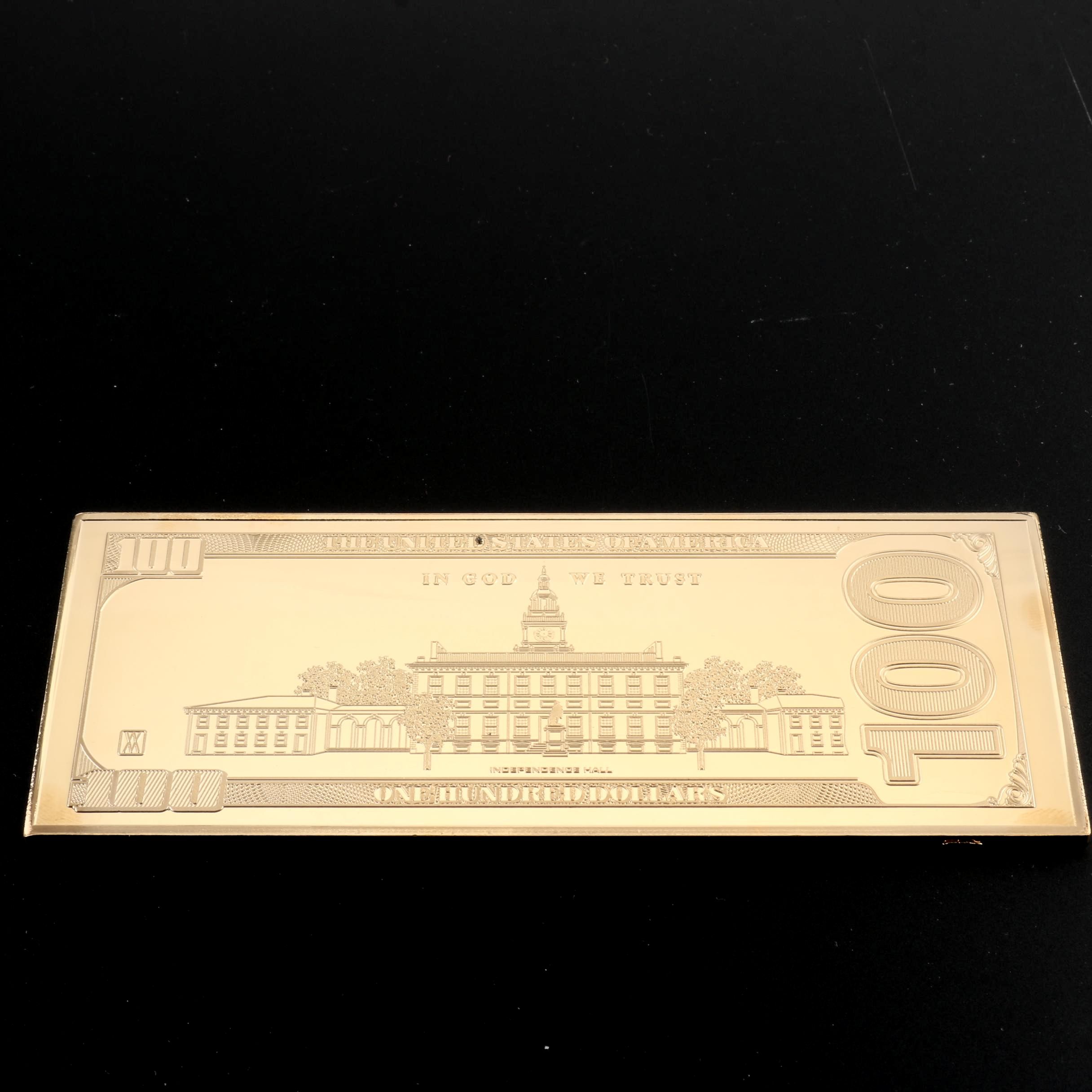 Limited Edition 2016 $100 Bill 4 Ounce Gold Plated Silver Proof