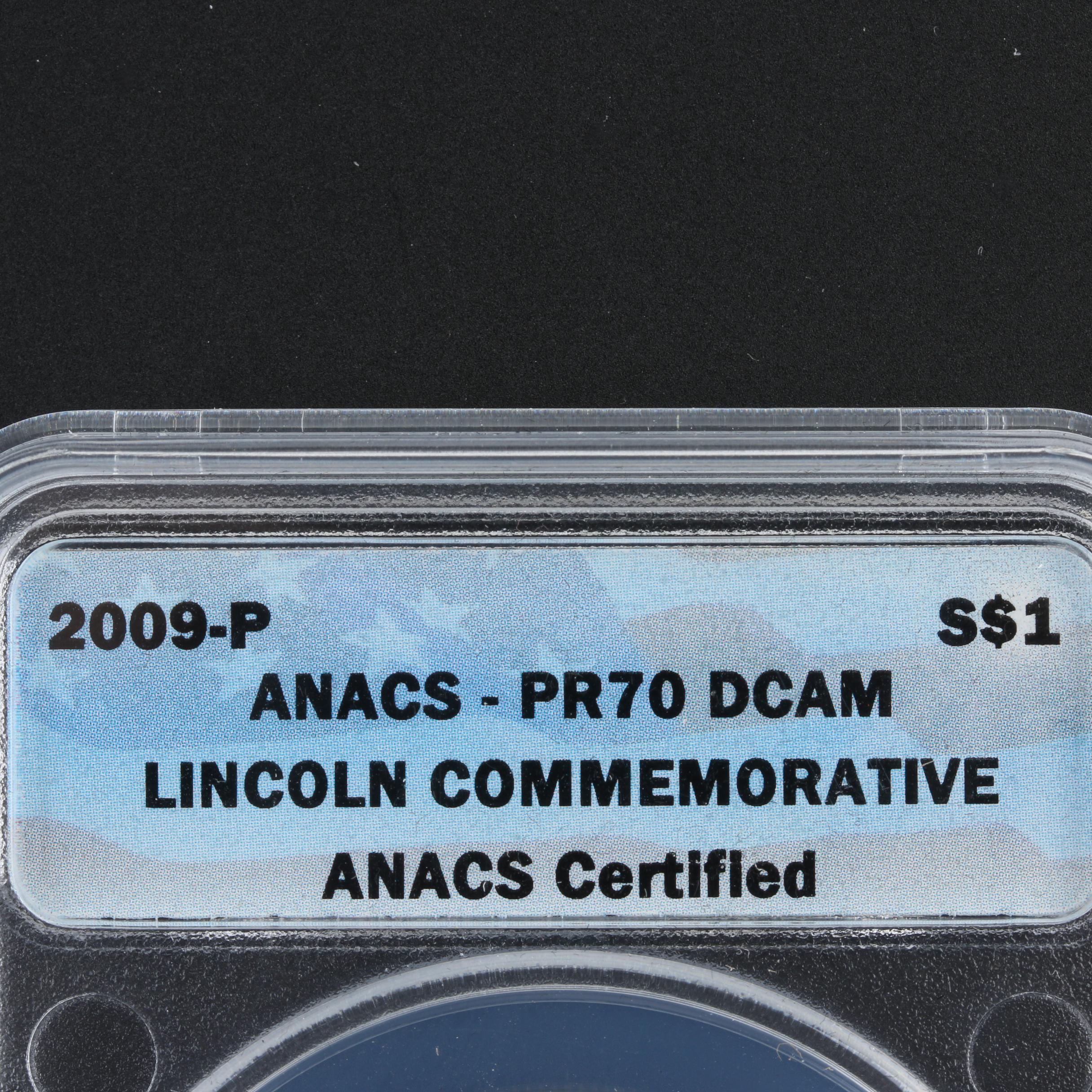 ANACS Graded 2009-P Lincoln Bicentennial Silver Dollars