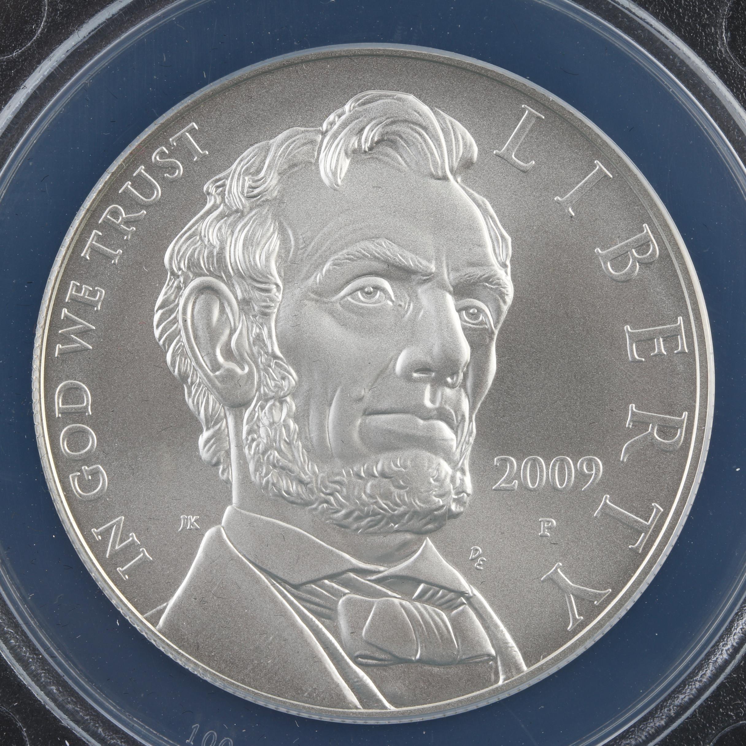 ANACS Graded 2009-P Lincoln Bicentennial Silver Dollars