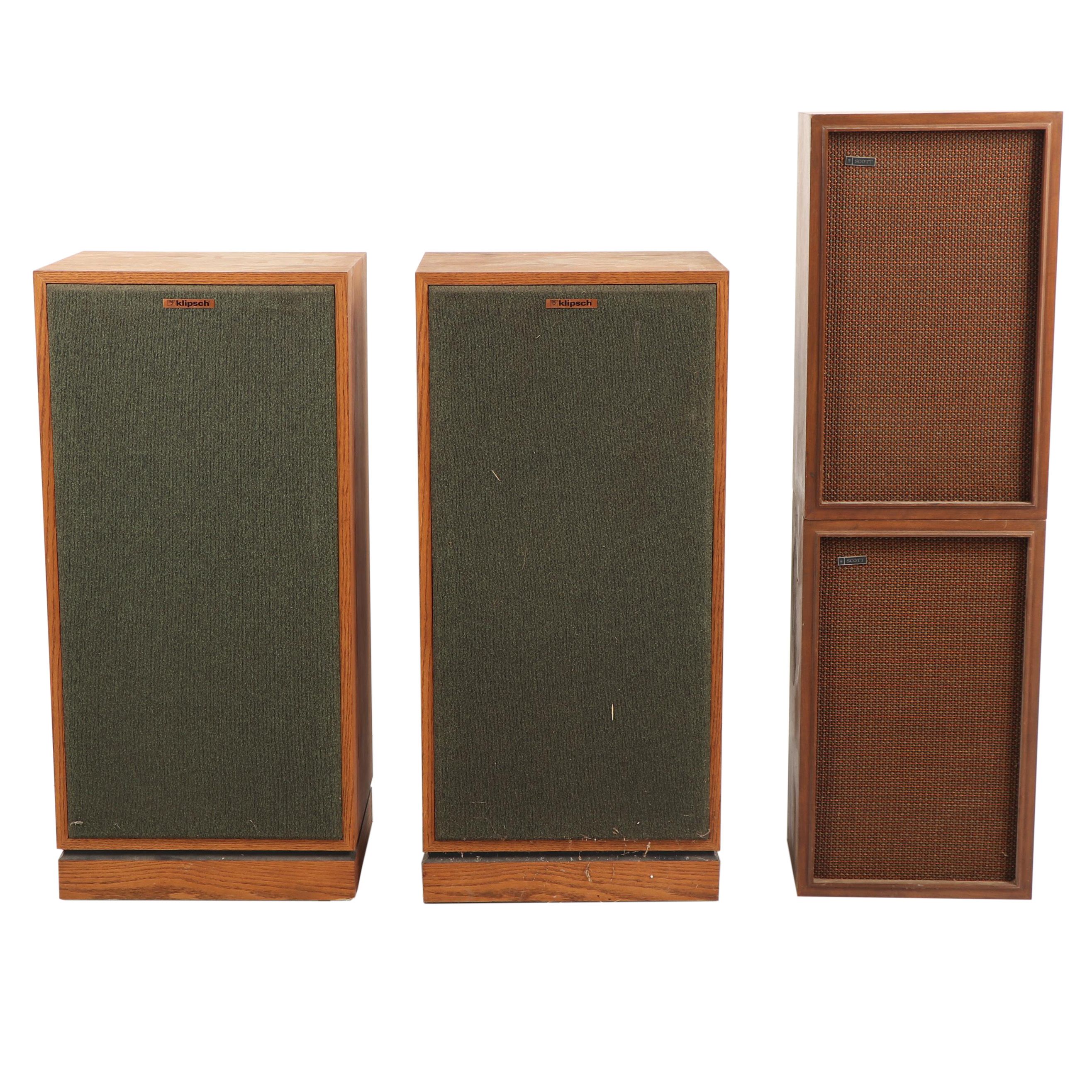 Klipsch and Scott Floor Standing Speakers