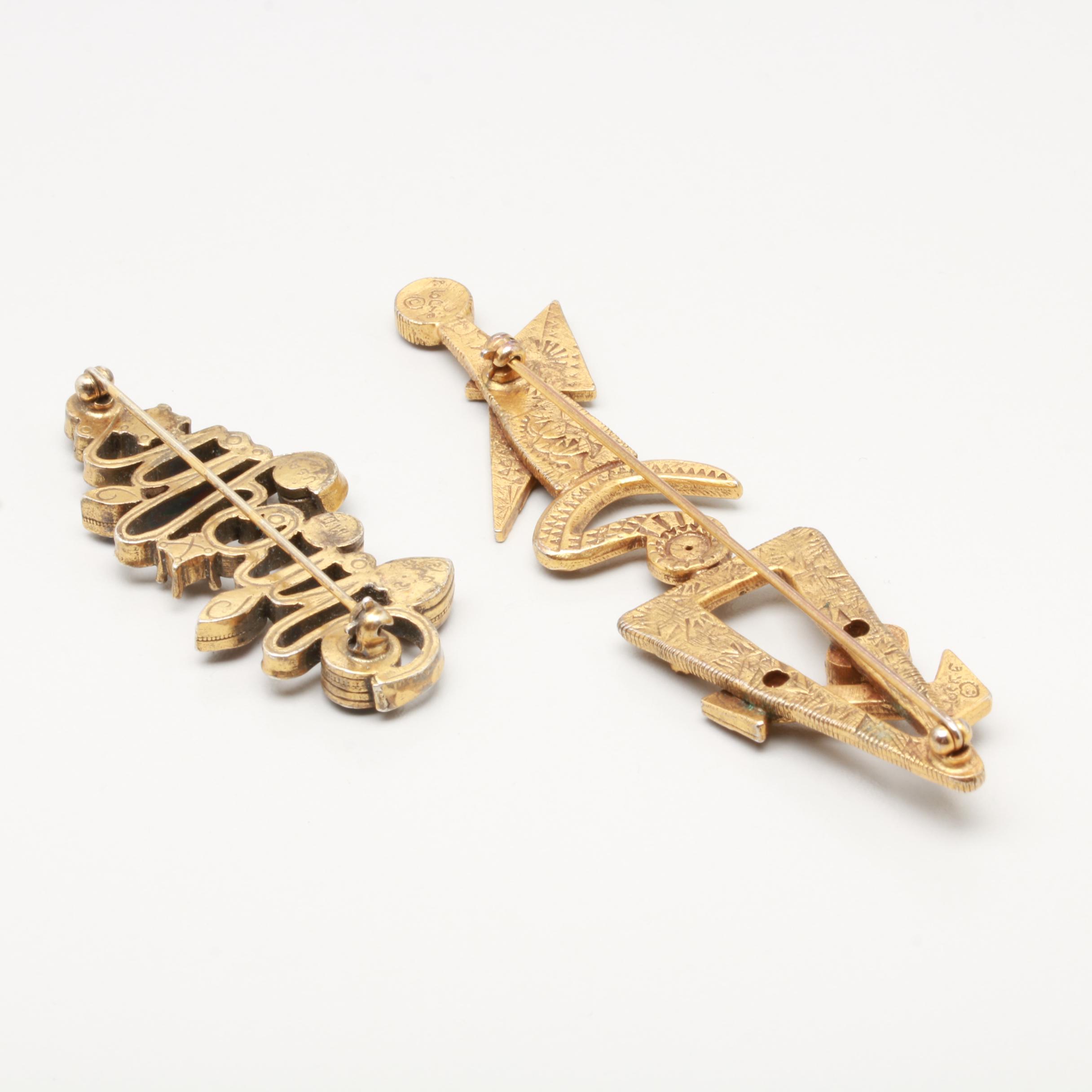 Necklace and Brooch Selection Featuring Copal Resin and Glass