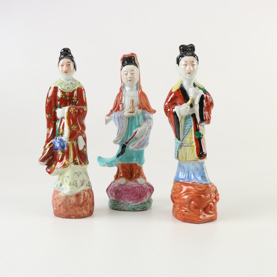 Chinese Hand-Painted Ceramic Figurines