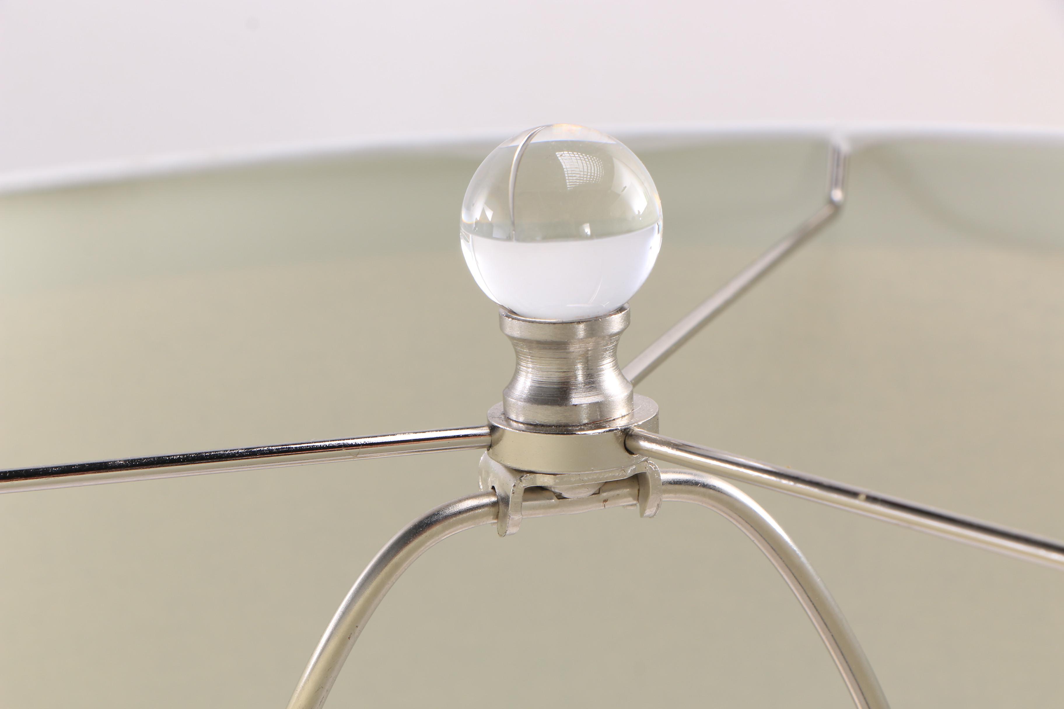 Ceramic and Acrylic Table Lamps with Drum Shades