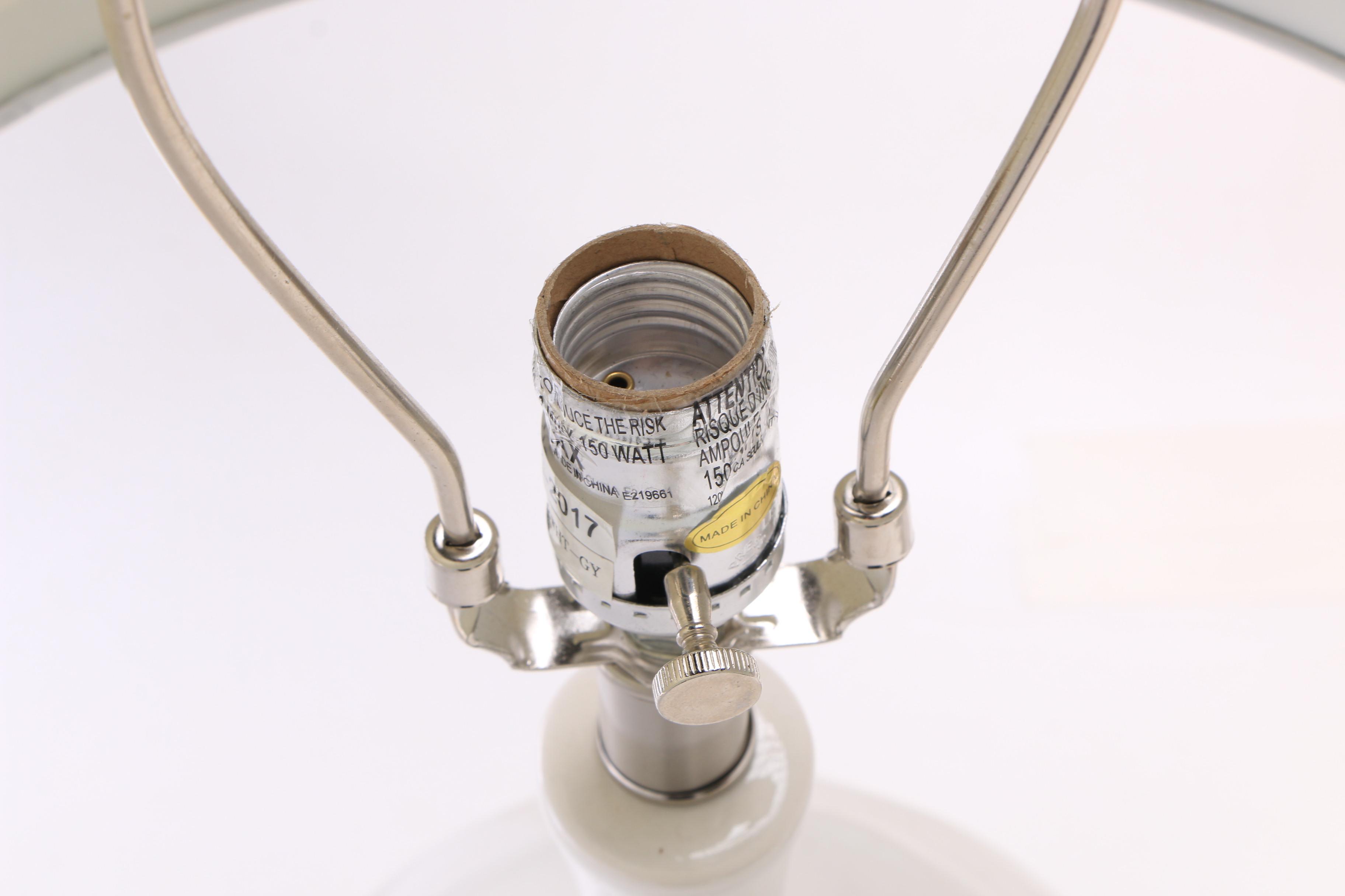 Ceramic and Acrylic Table Lamps with Drum Shades