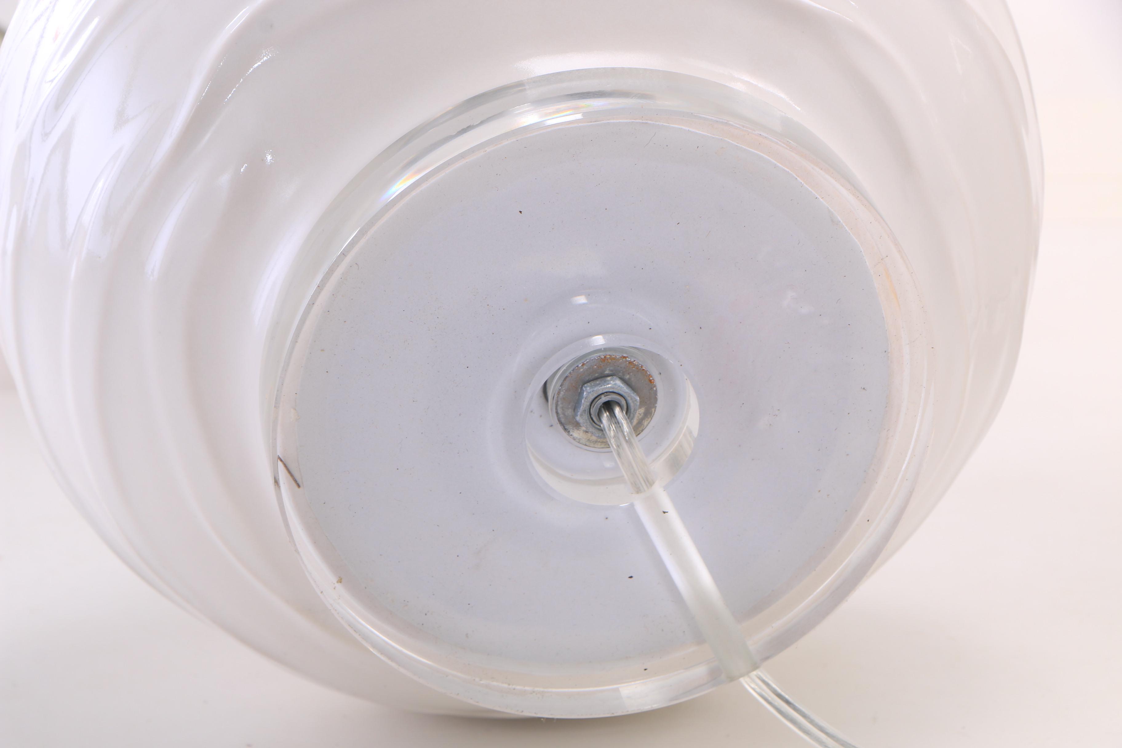 Ceramic and Acrylic Table Lamps with Drum Shades